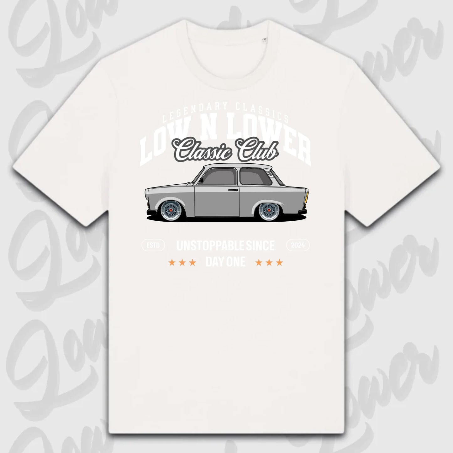 T-Shirt Tuning Cars, Personalisiert Weiß, VW, BMW, Audi, Mercedes, Autos