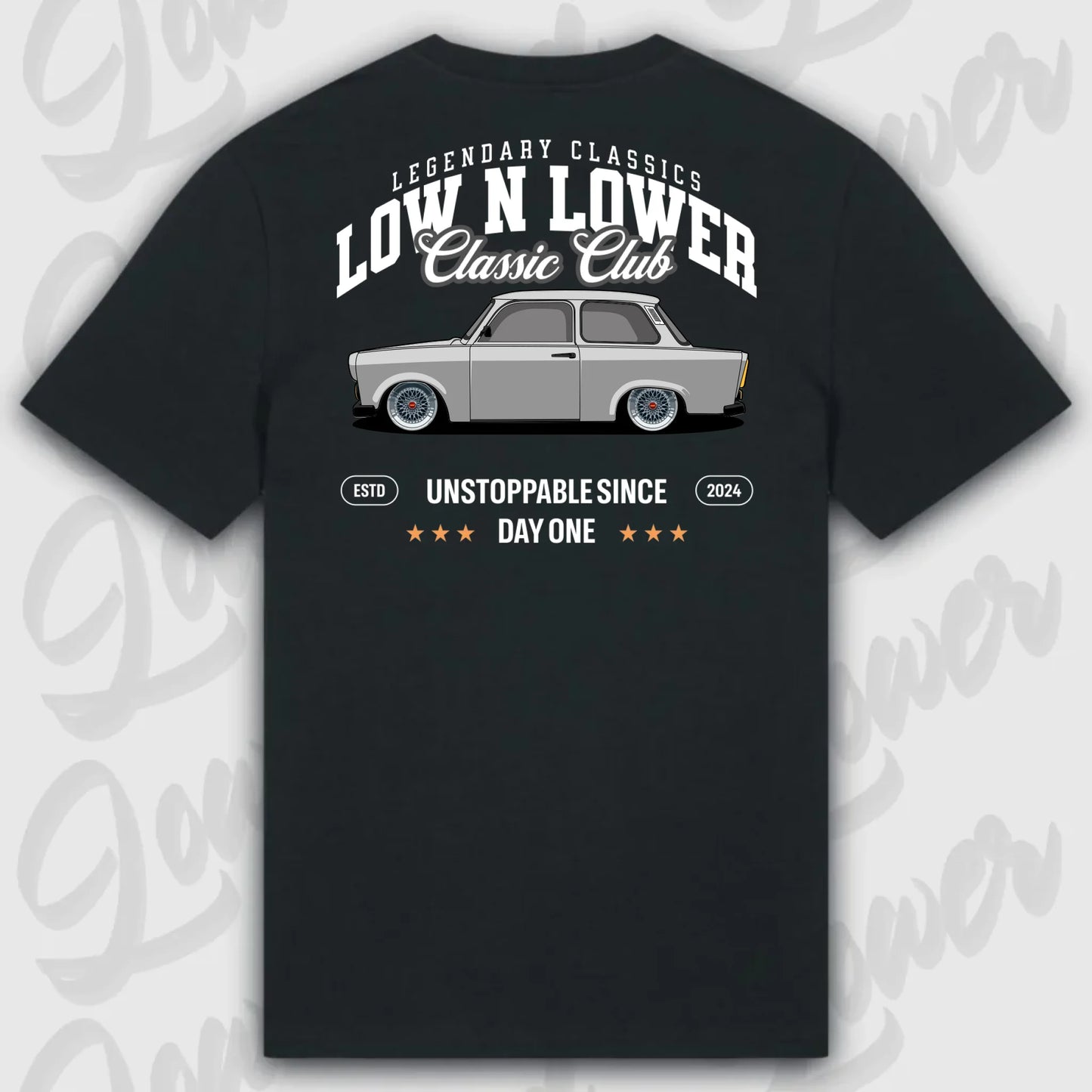 T-Shirt Tuning Cars, Personalisiert Schwarz Rückseite, VW, BMW, Audi, Mercedes, Autos