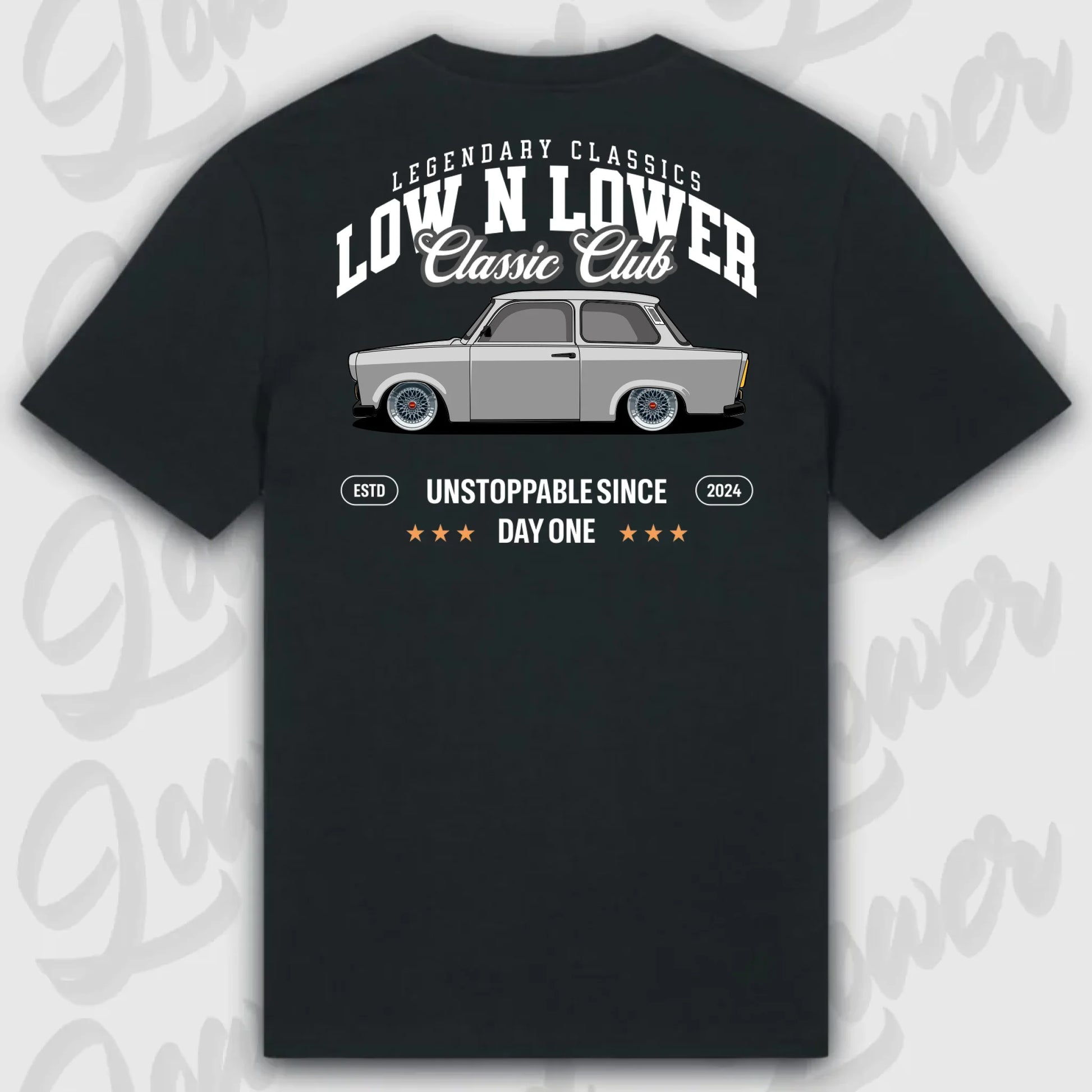 T-Shirt Tuning Cars, Personalisiert Schwarz Rückseite, VW, BMW, Audi, Mercedes, Autos
