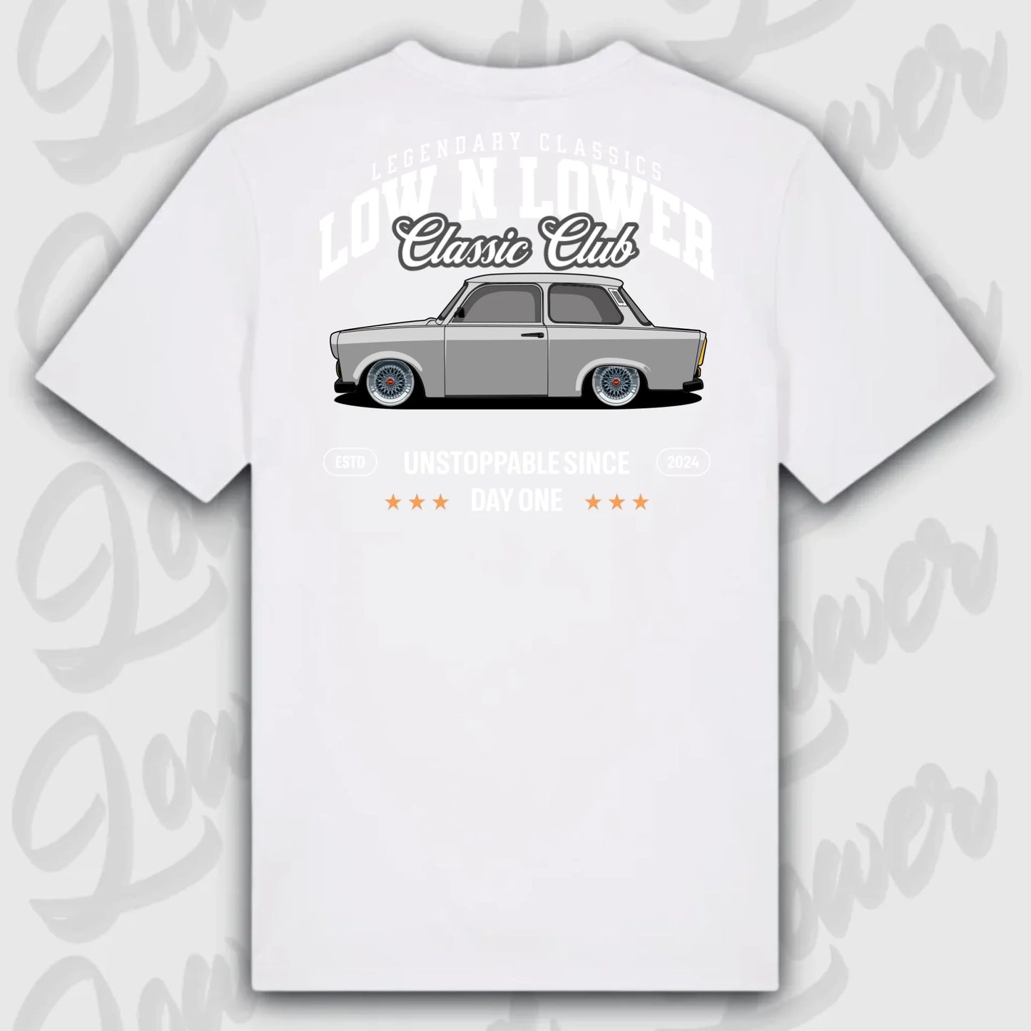 T-Shirt Tuning Cars, Personalisiert weiß Rückseite, VW, B