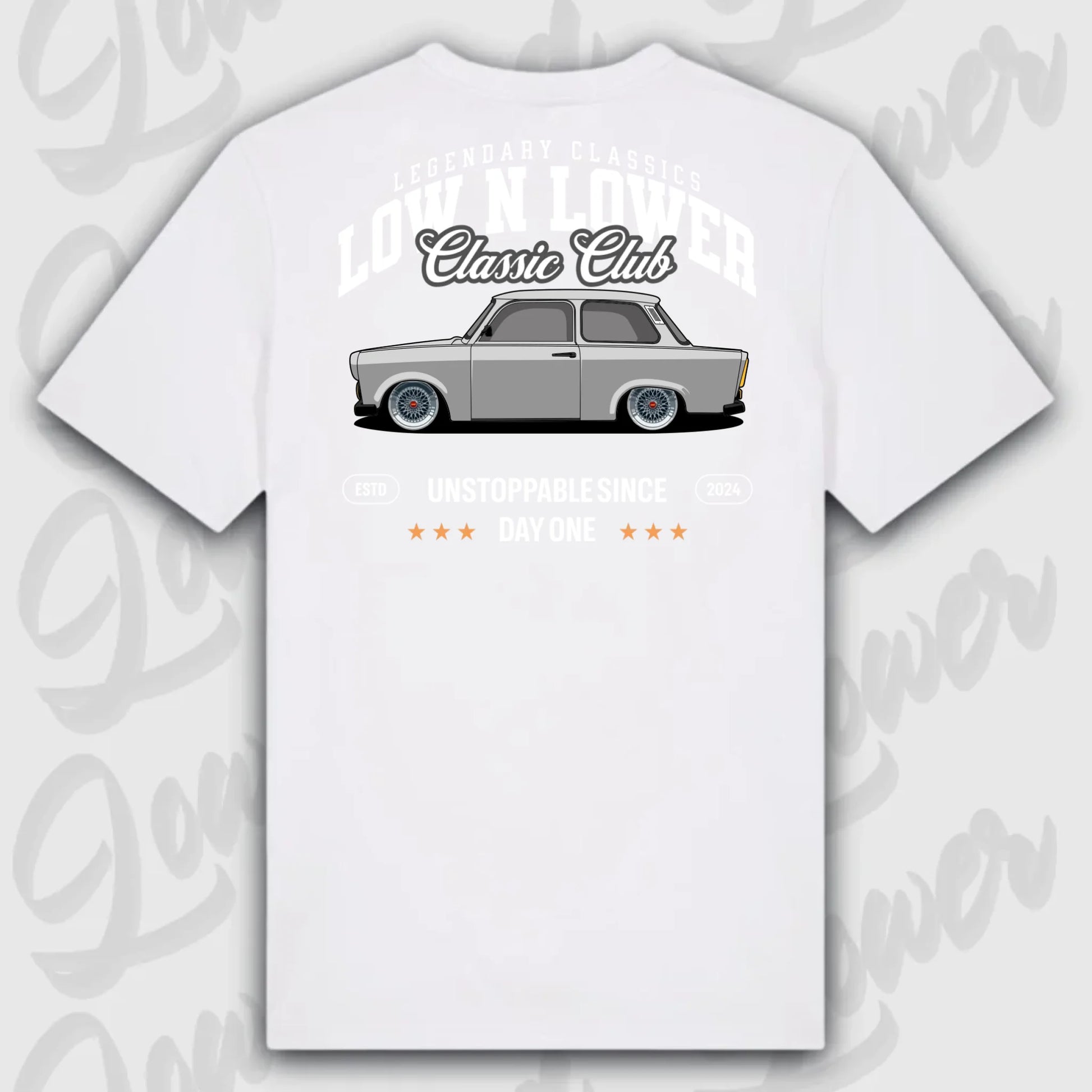 T-Shirt Tuning Cars, Personalisiert weiß Rückseite, VW, B