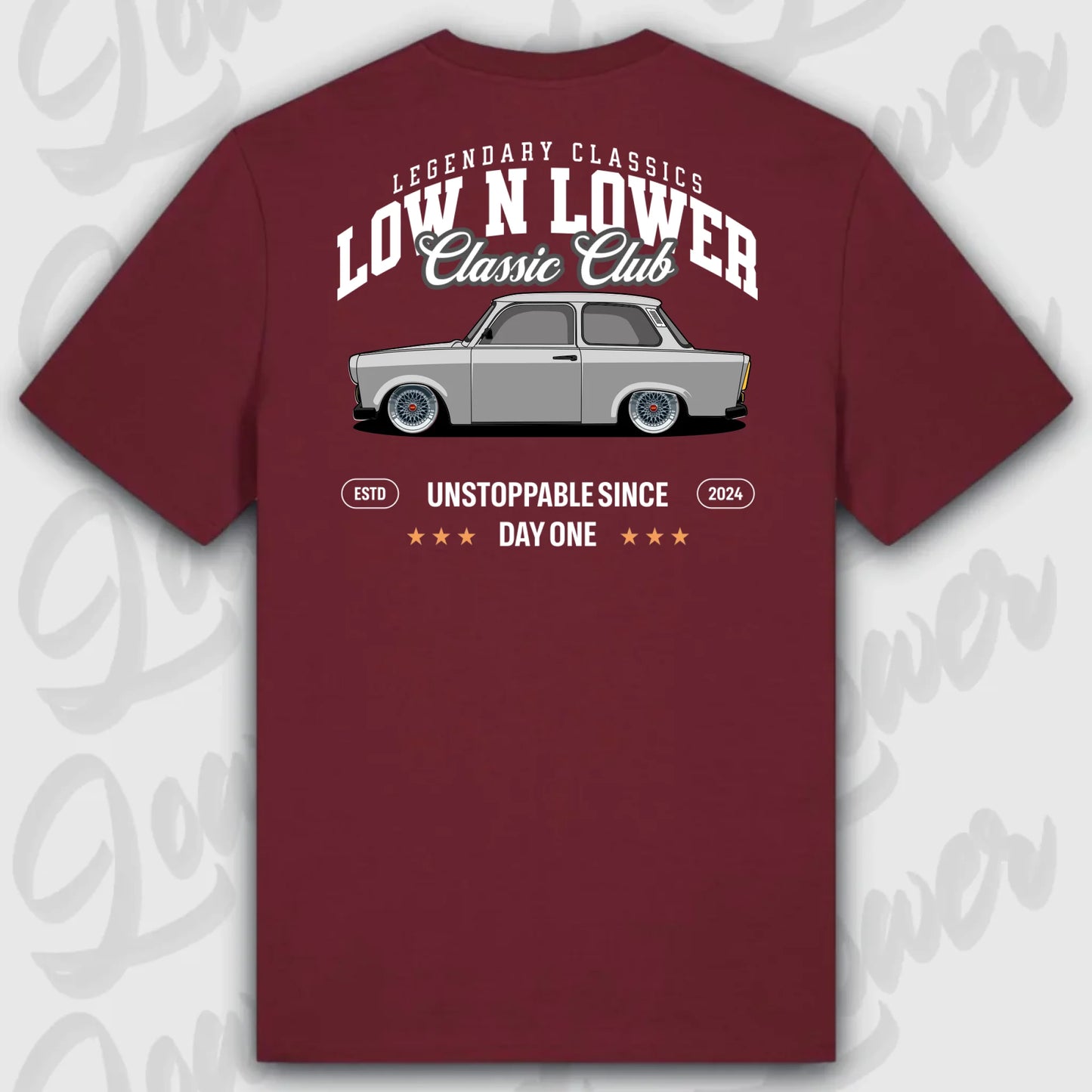 T-Shirt Tuning Cars, Personalisiert Rot Rückseite, VW, B