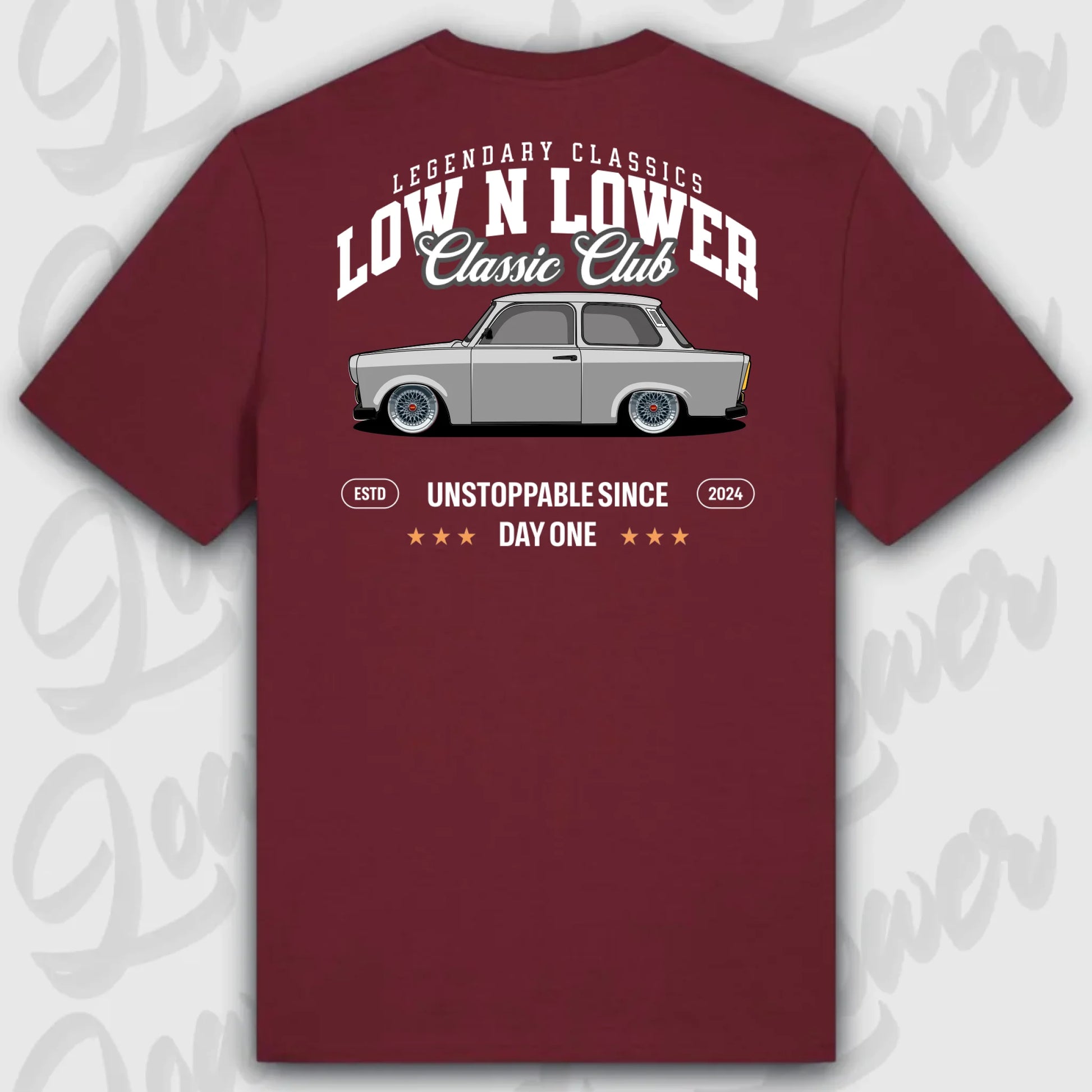 T-Shirt Tuning Cars, Personalisiert Rot Rückseite, VW, B
