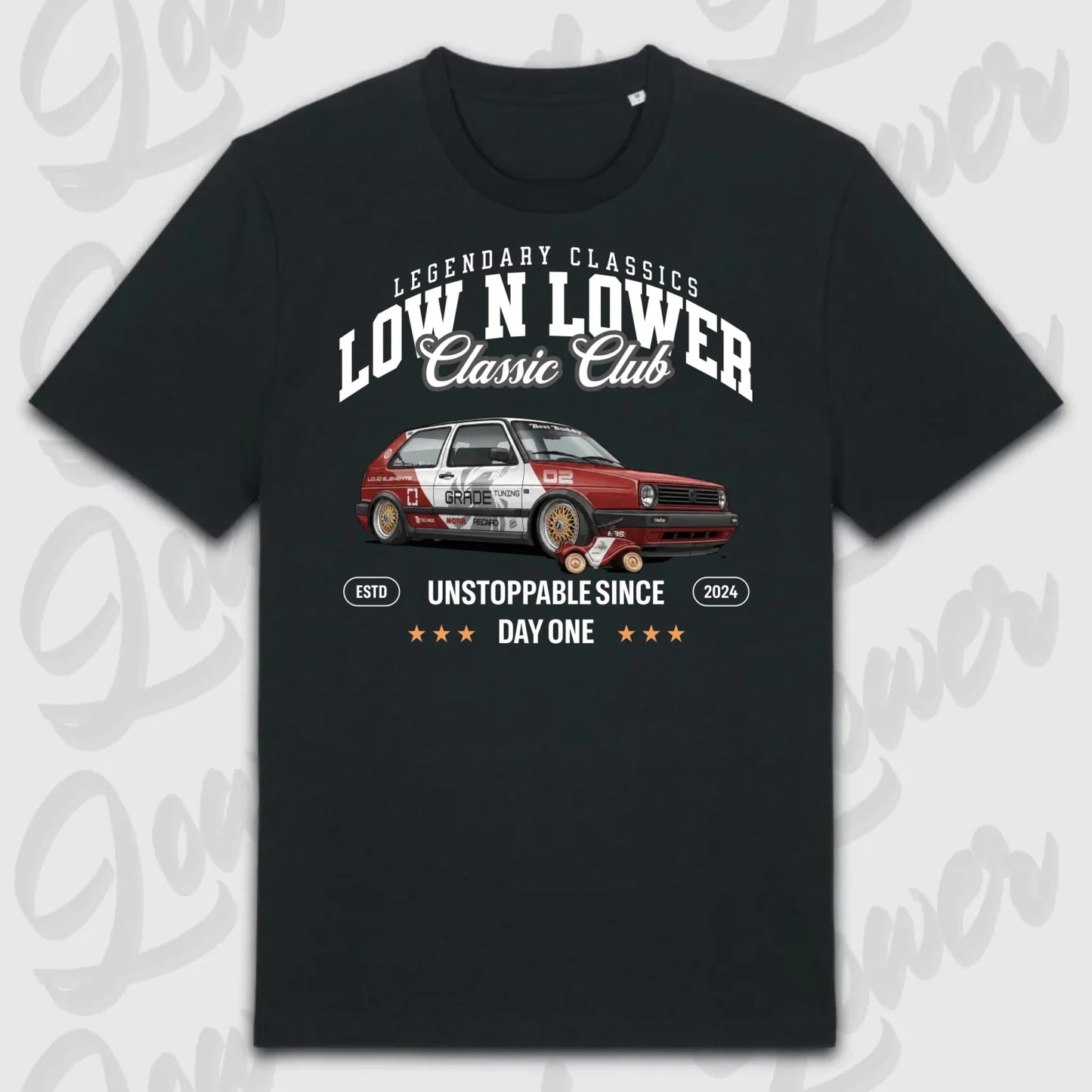T-Shirt Tuning Cars, Personalisiert Schwarz, VW, BMW, Audi, Mercedes, Autos