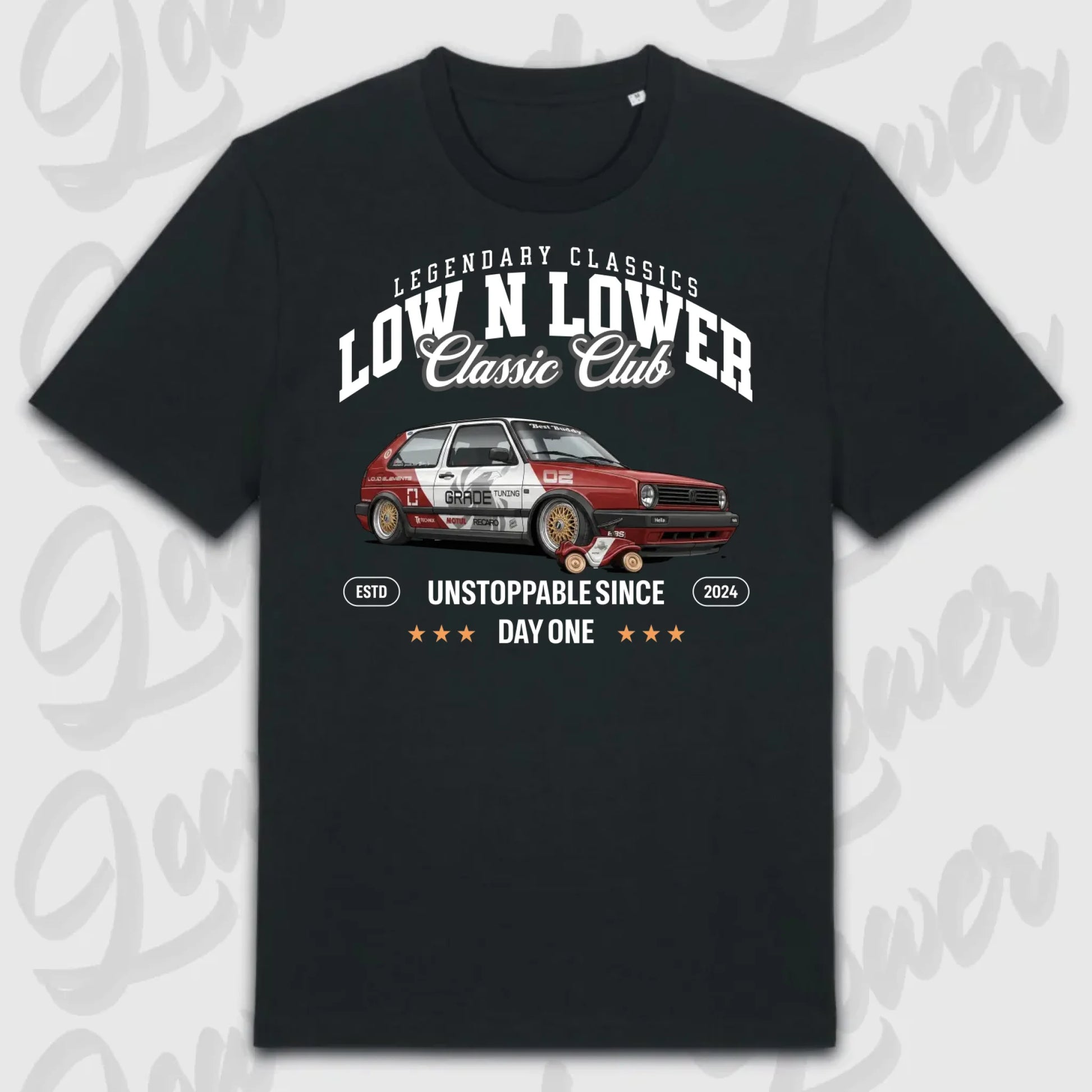 T-Shirt Tuning Cars, Personalisiert Schwarz, VW, BMW, Audi, Mercedes, Autos