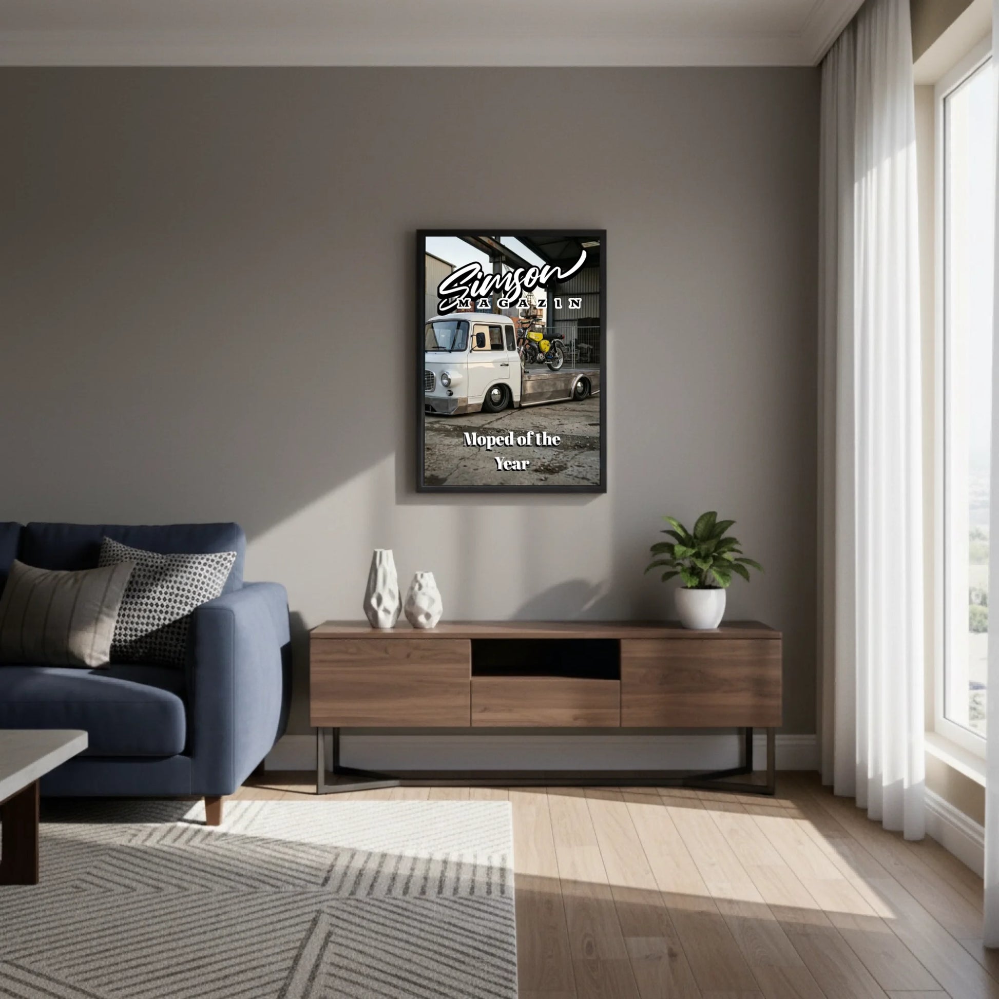 Individuelles Moped Poster im Magazin-Cover-Stil