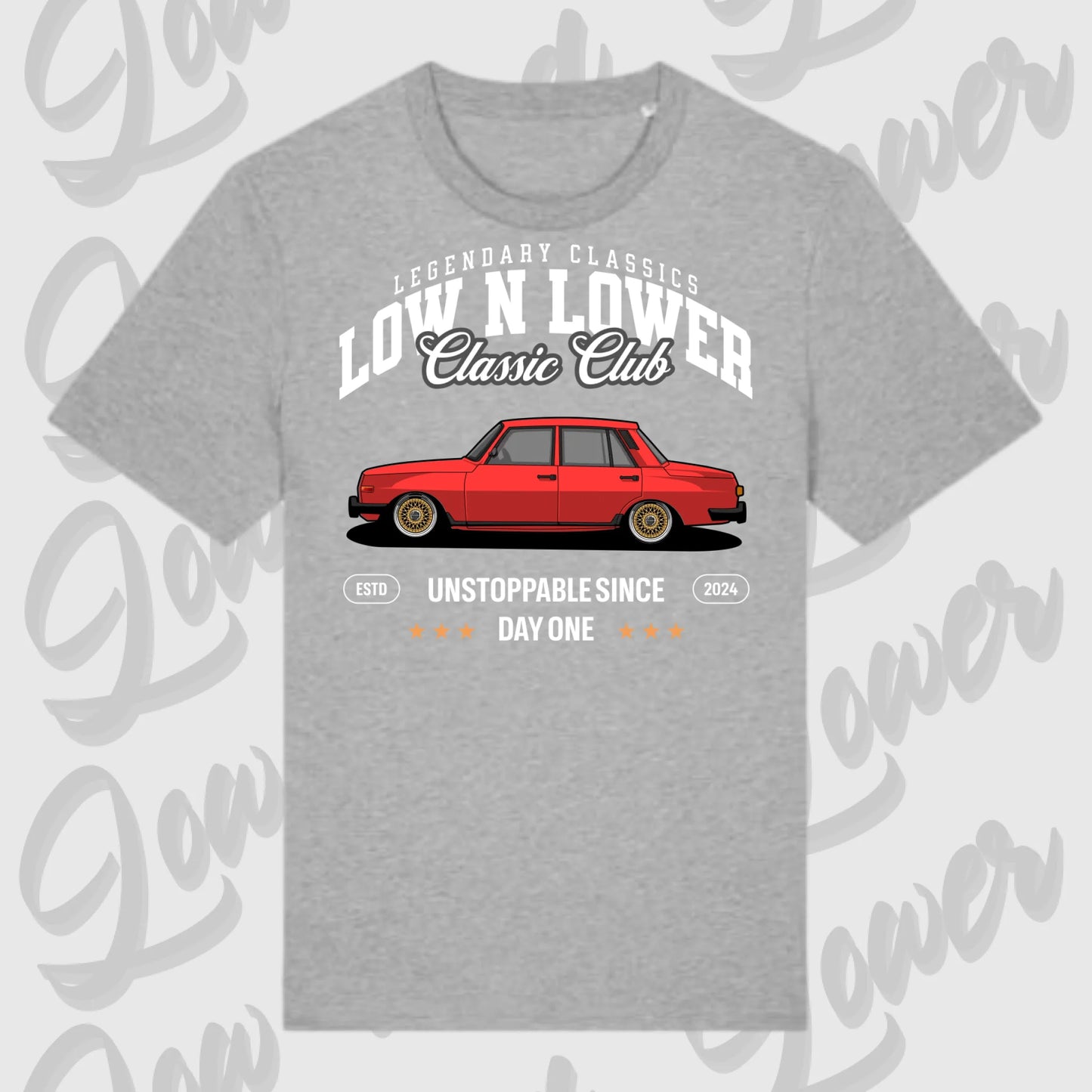 T-Shirt Tuning Cars, Personalisiert grau, VW, BMW, Audi, Mercedes, Autos
