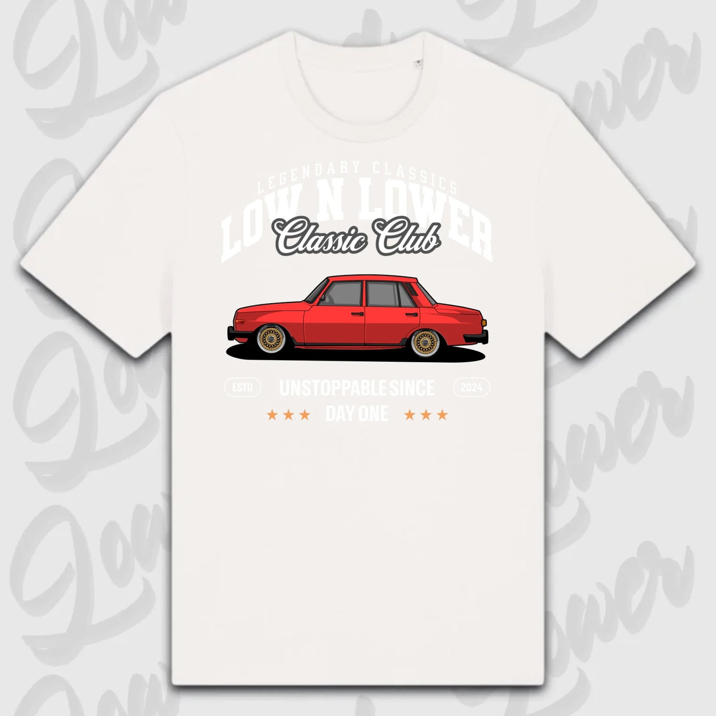 T-Shirt Tuning Cars, Personalisiert Weiß, VW, BMW, Audi, Mercedes, Autos