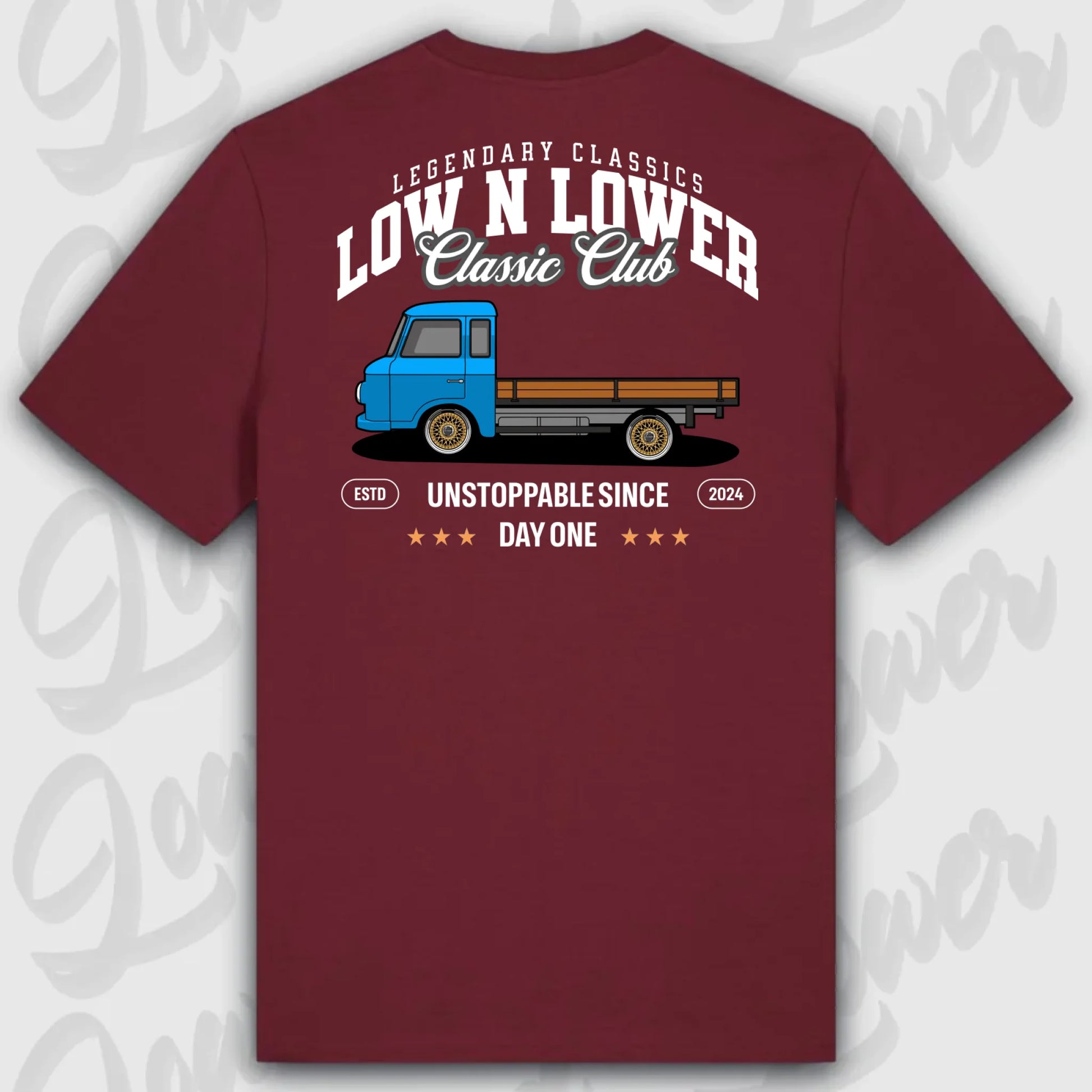 T-Shirt Tuning Cars, Personalisiert Rot Rückseite, VW, B