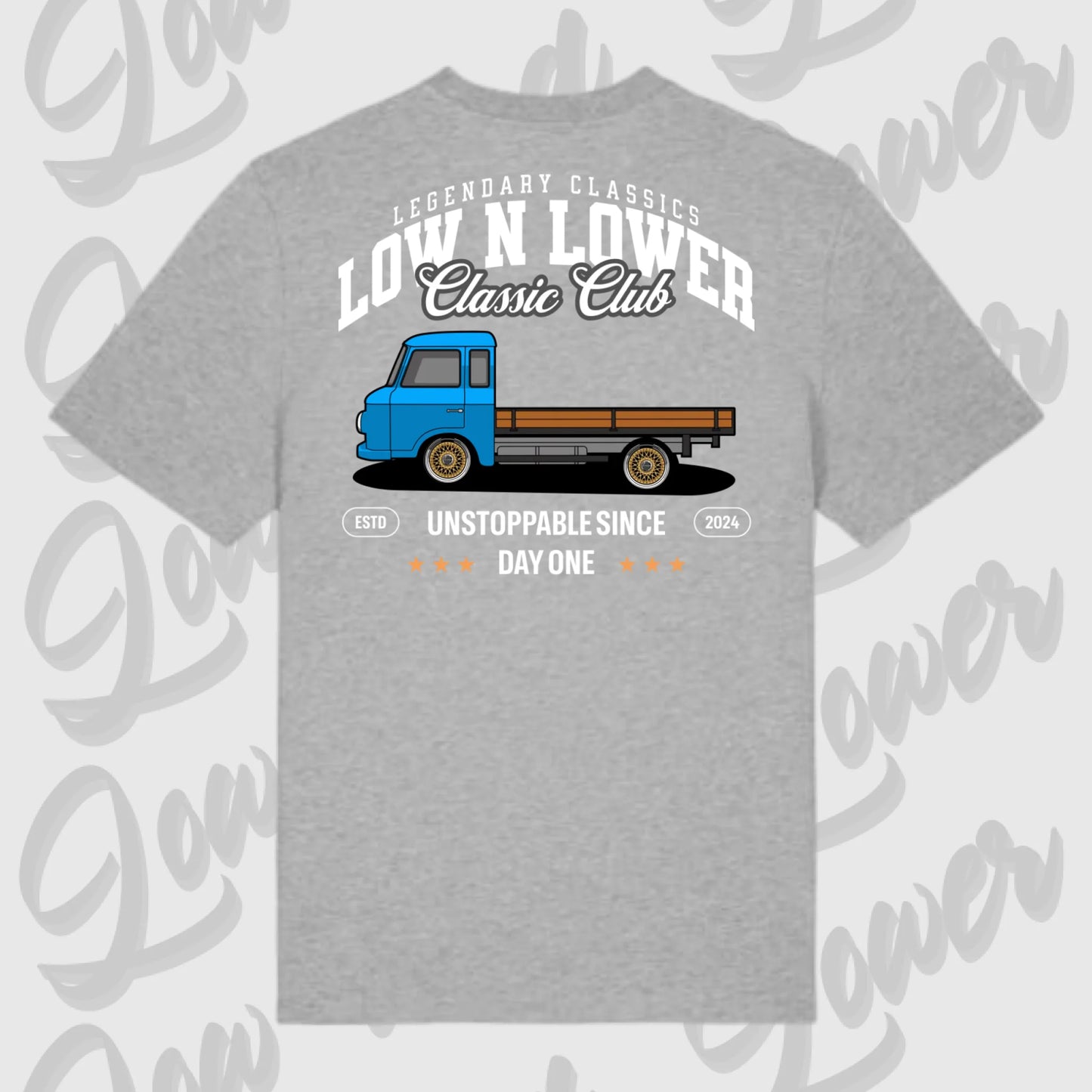 T-Shirt Tuning Cars, Personalisiert grau Rückseite, VW, B
