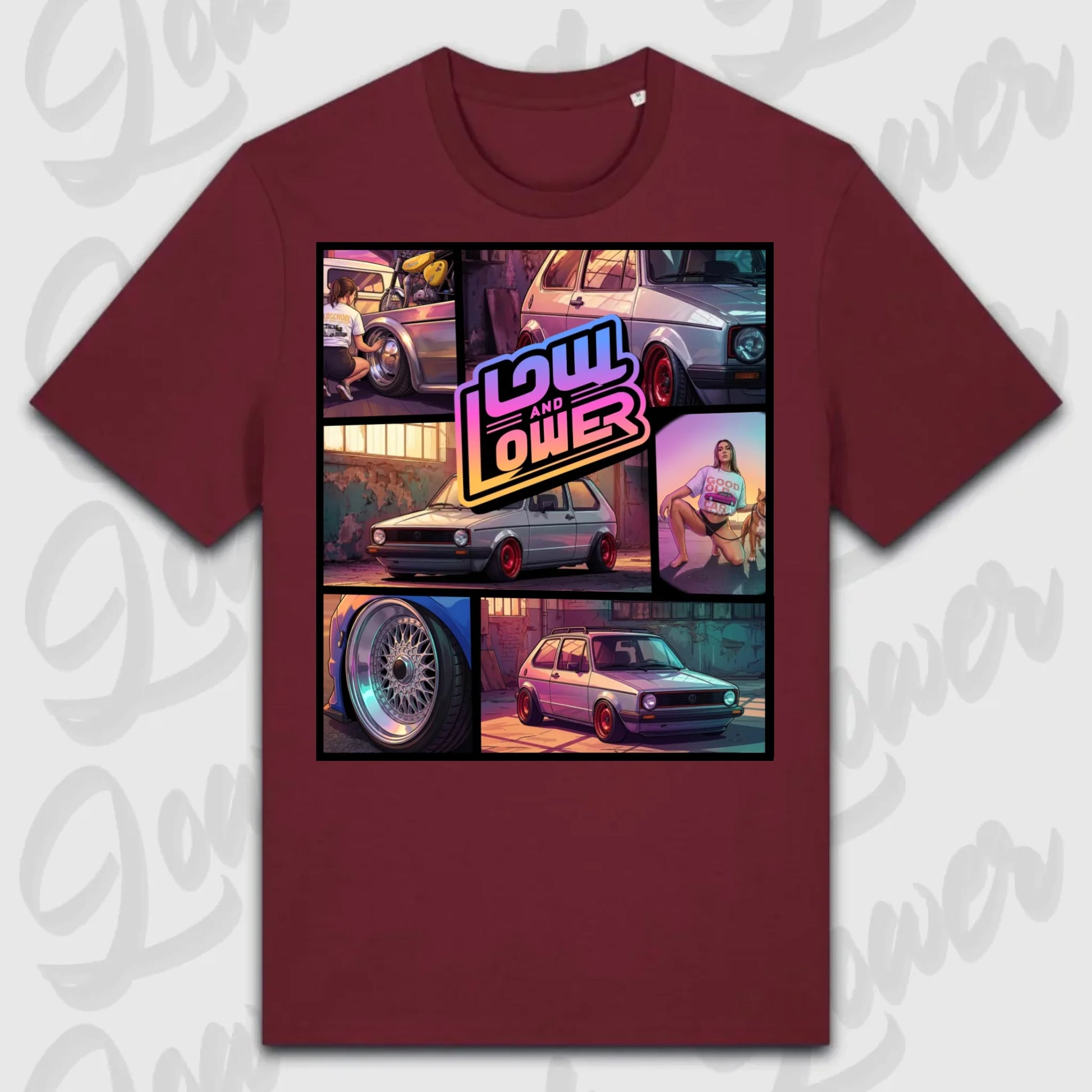 T-Shirt Tuning Cars, Personalisiert Rot, VW, BMW, Audi, Mercedes, Autos