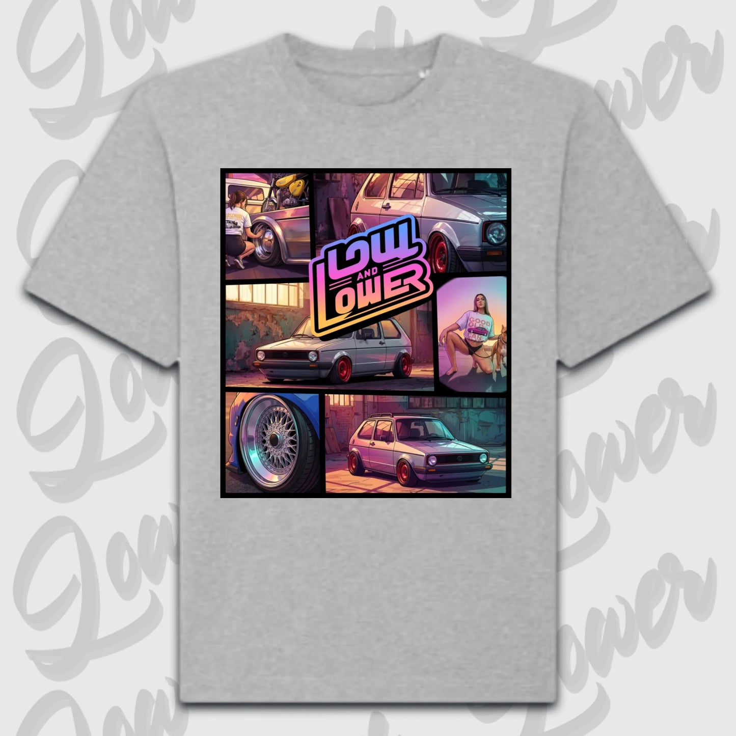 T-Shirt Personalisiert grau, VW, BMW, Mercedes, Audi