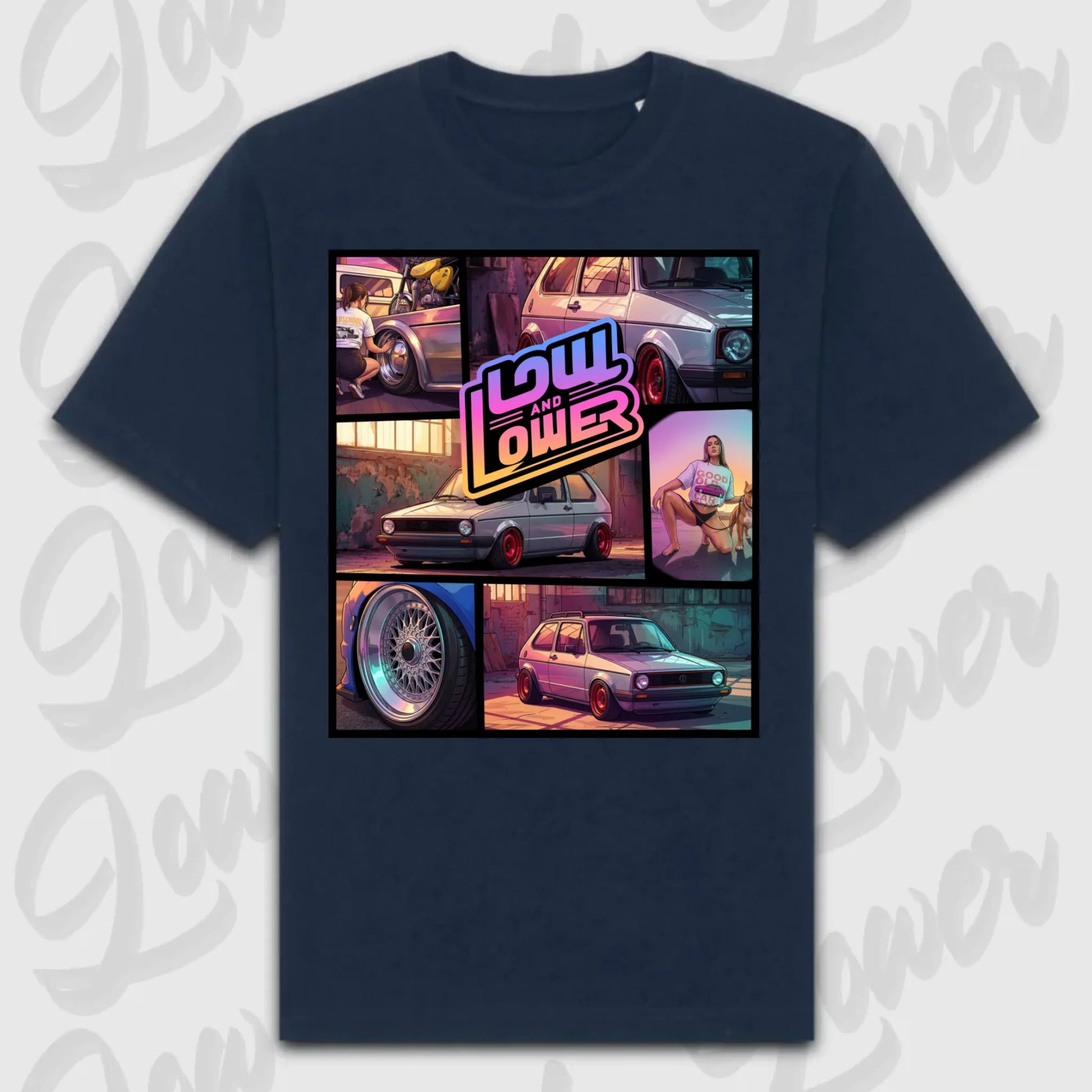 T-Shirt Personalisiert blau, VW, BMW, Mercedes, Audi