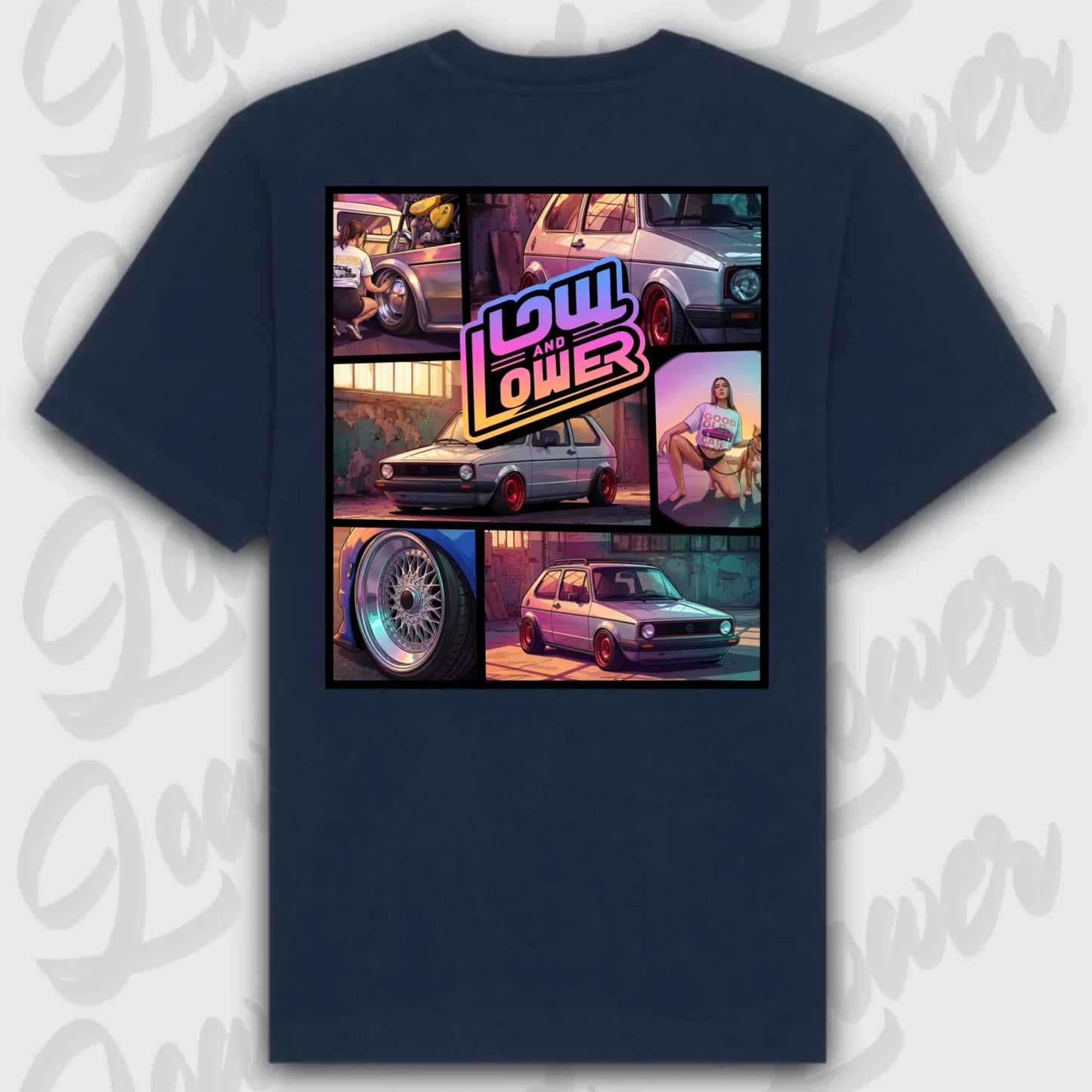 T-Shirt Personalisiert blau, VW, BMW, Mercedes, Audi