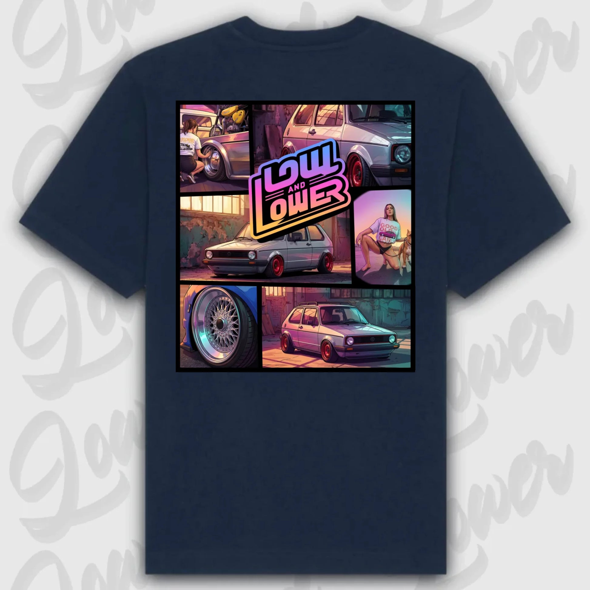 T-Shirt Personalisiert blau, VW, BMW, Mercedes, Audi