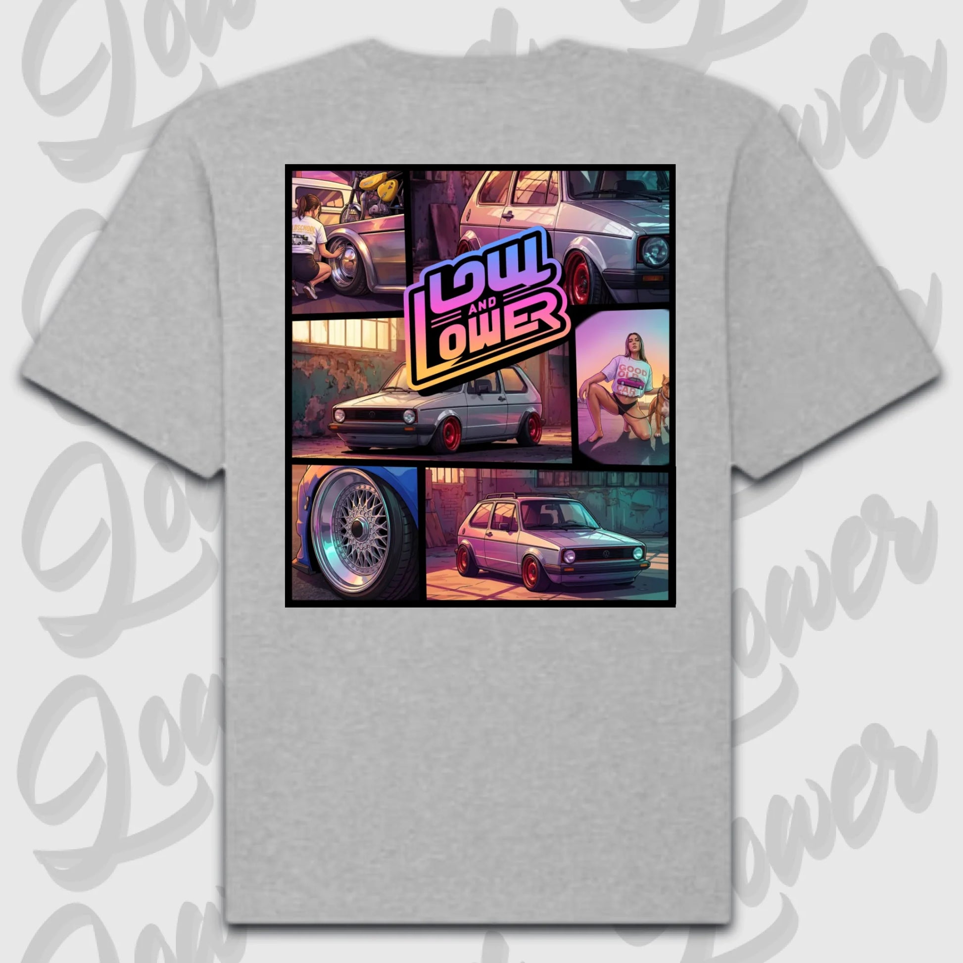 T-Shirt Personalisiert grau, VW, BMW, Mercedes, Audi