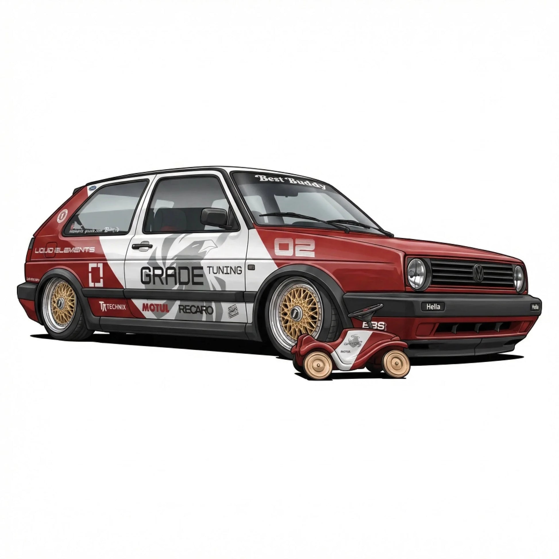 Beispiel Auto-Artwork für T-Shirt Artwork dein Fahrzeug