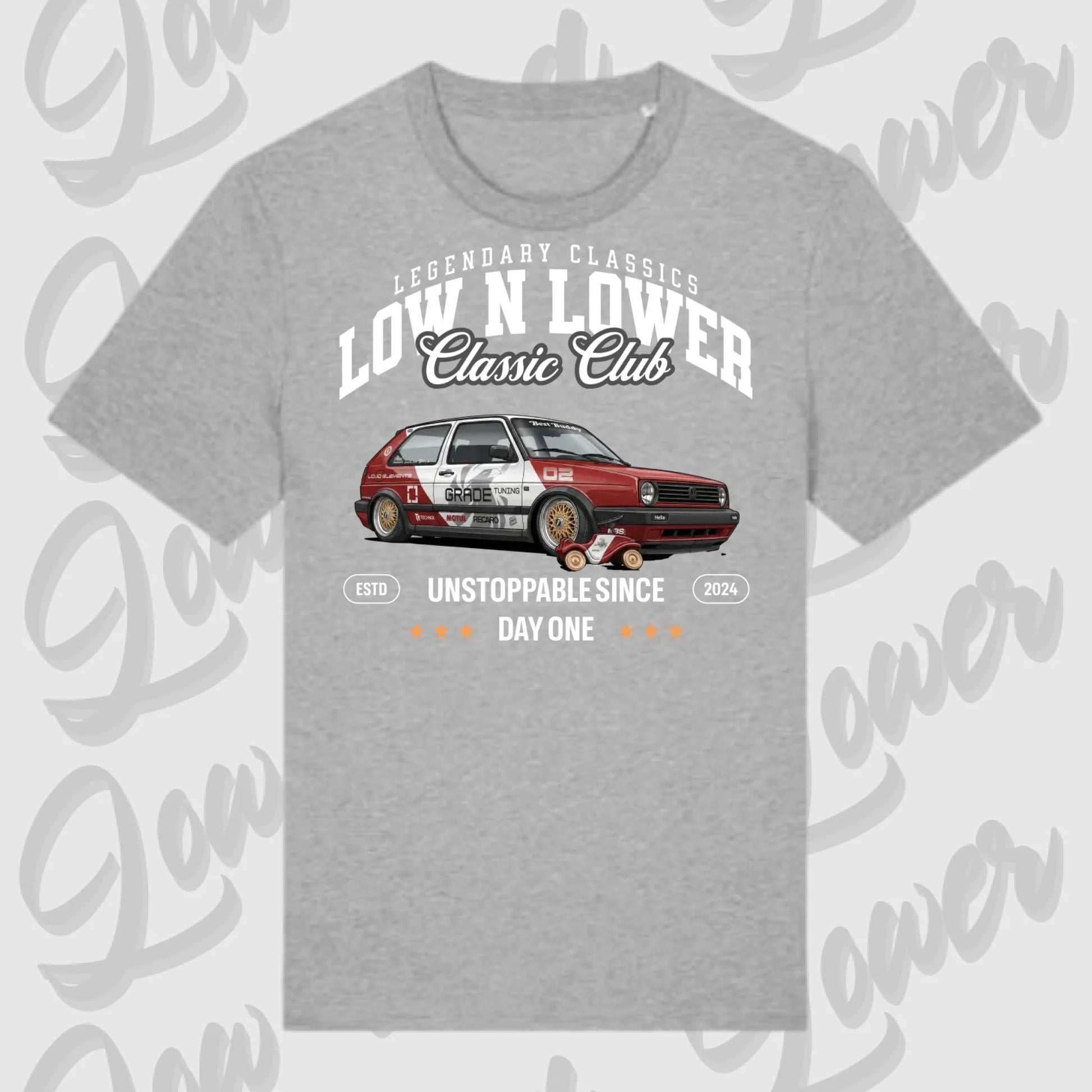 Graues Standard T-Shirt Artwork dein Fahrzeug mit personalisiertem Auto-Motiv