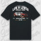 Schwarzes Standard T-Shirt Artwork dein Fahrzeug mit Rückendruck