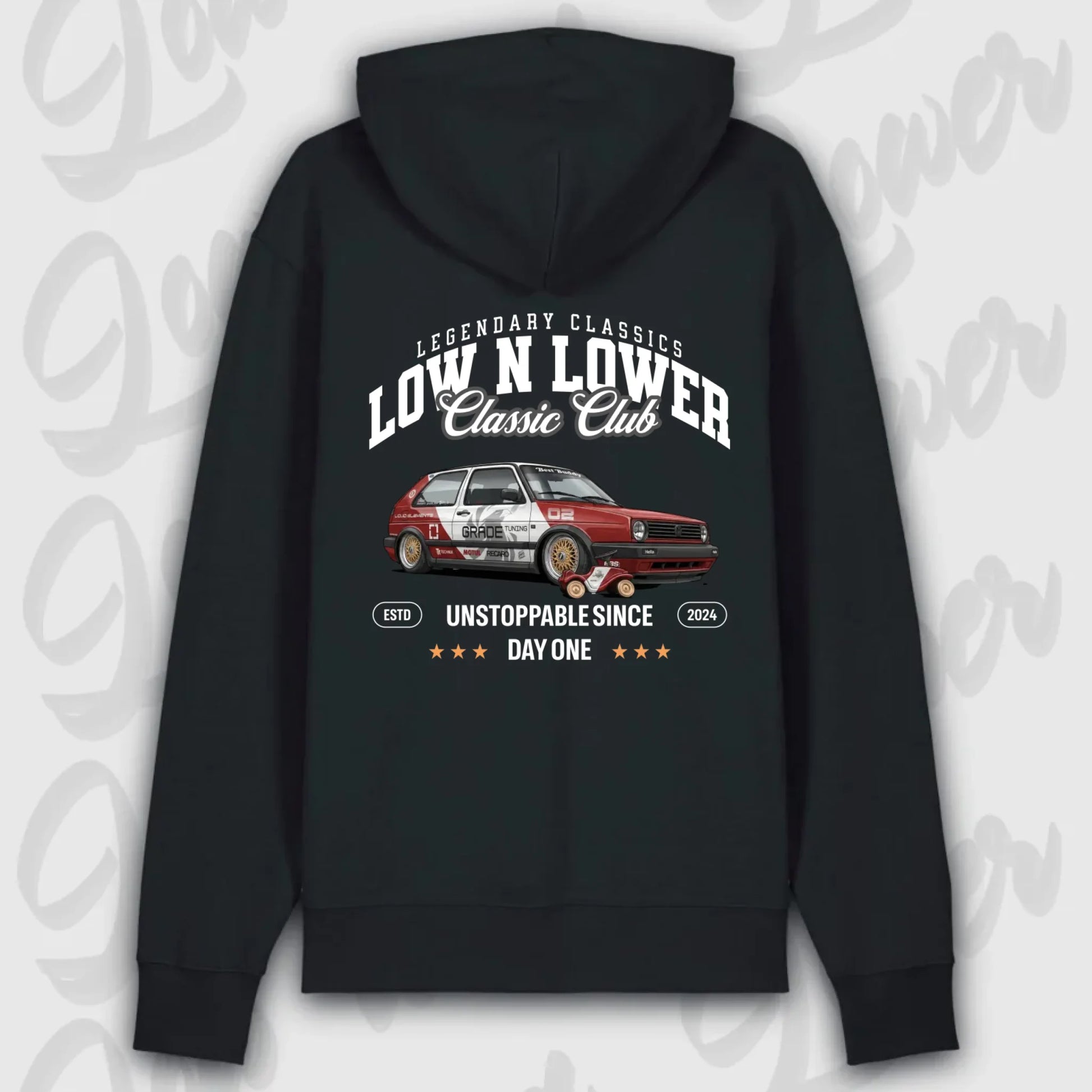 Premium Hoodie Artwork dein Fahrzeug Frontansicht
