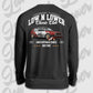 Schwarzer Sweater Artwork dein Fahrzeug mit Rückendruck