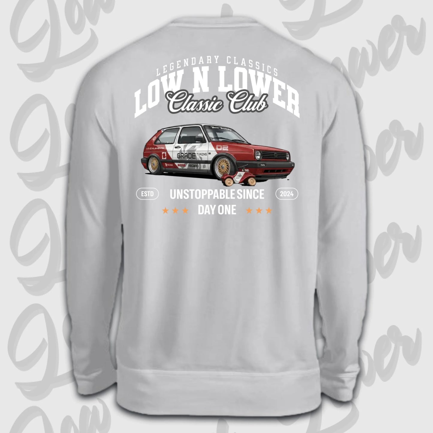 Mockup vom Sweater Artwork dein Fahrzeug mit Rückendruck