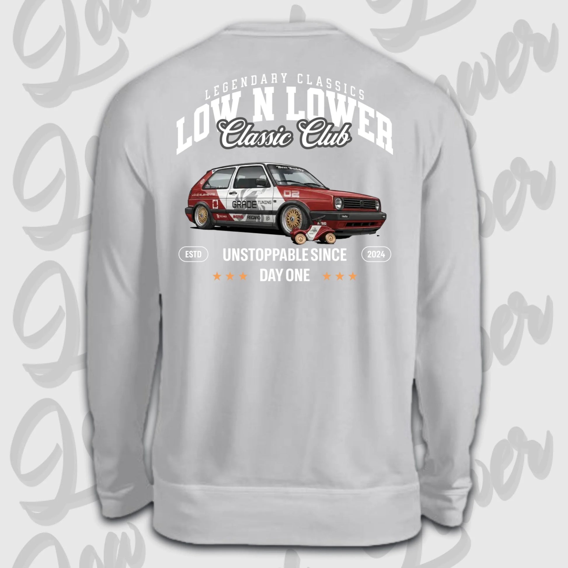 Mockup vom Sweater Artwork dein Fahrzeug mit Rückendruck