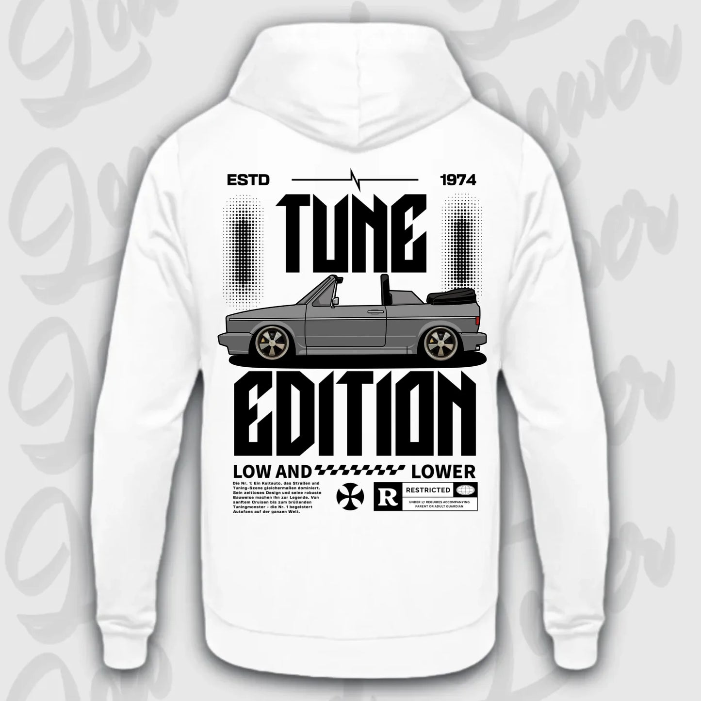 Standard Hoodie Golf 1 Cabrio mit Auto-Artwork