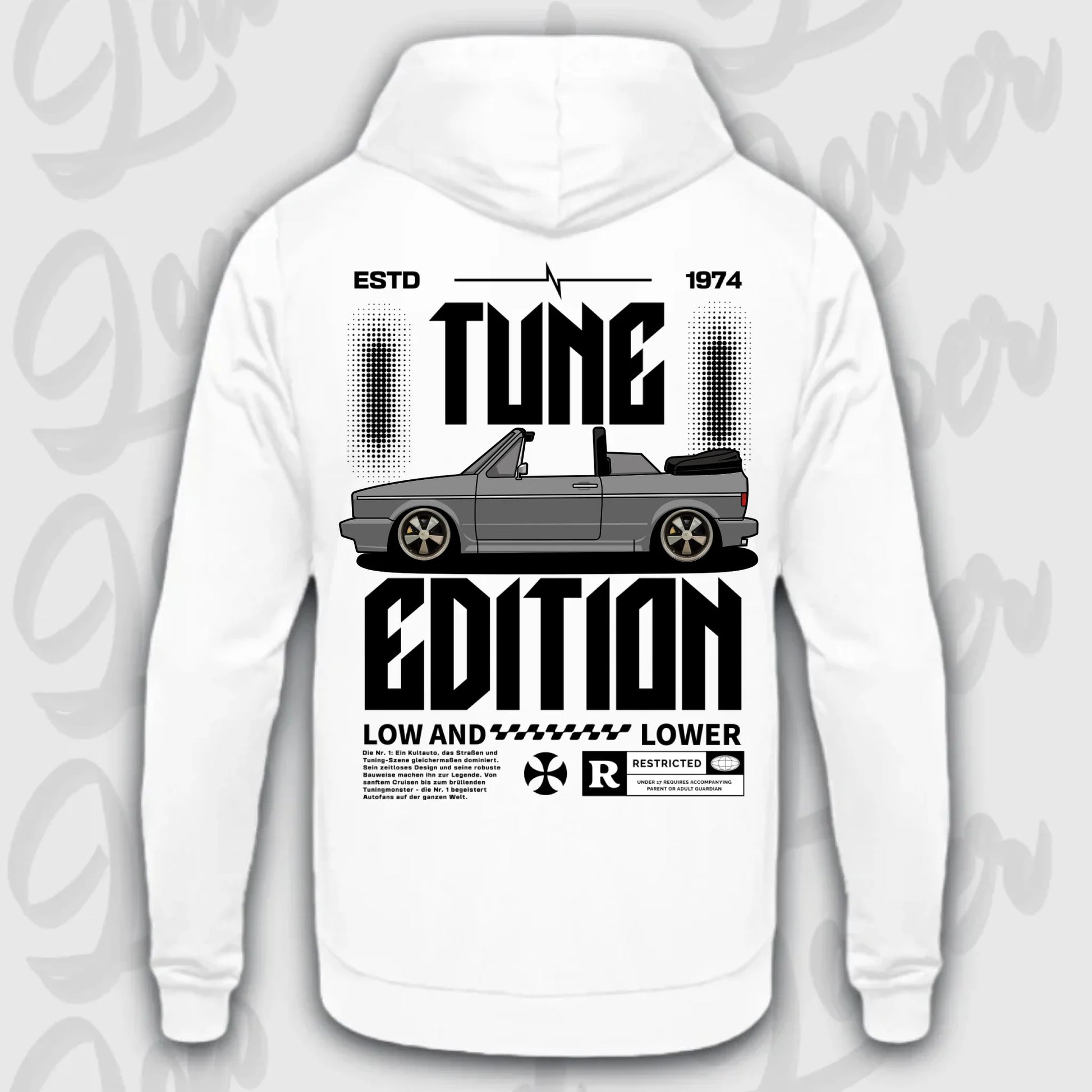 Standard Hoodie Golf 1 Cabrio mit Auto-Artwork