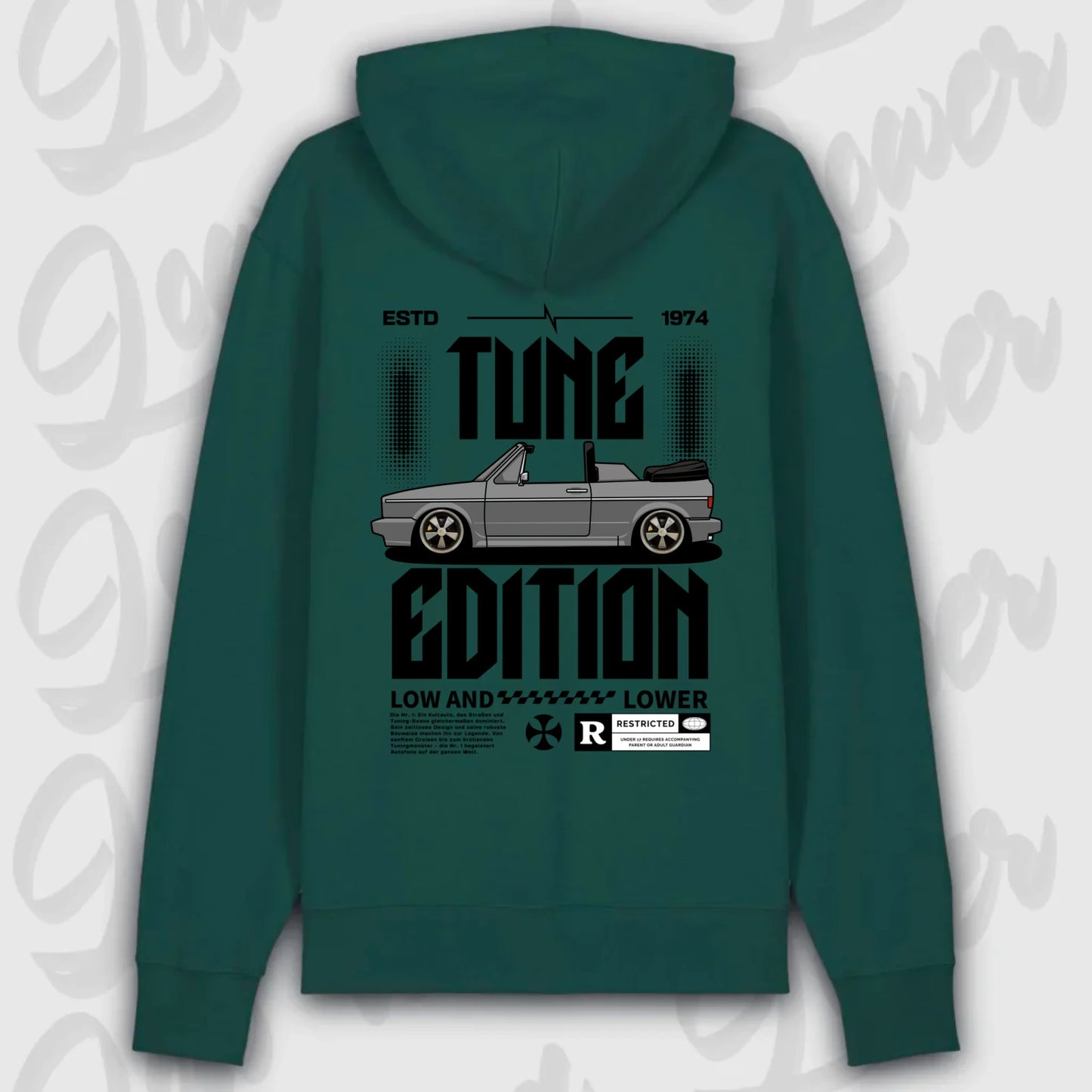 Golf 1 Cabrio Auto-Artwork auf Premium Hoodie