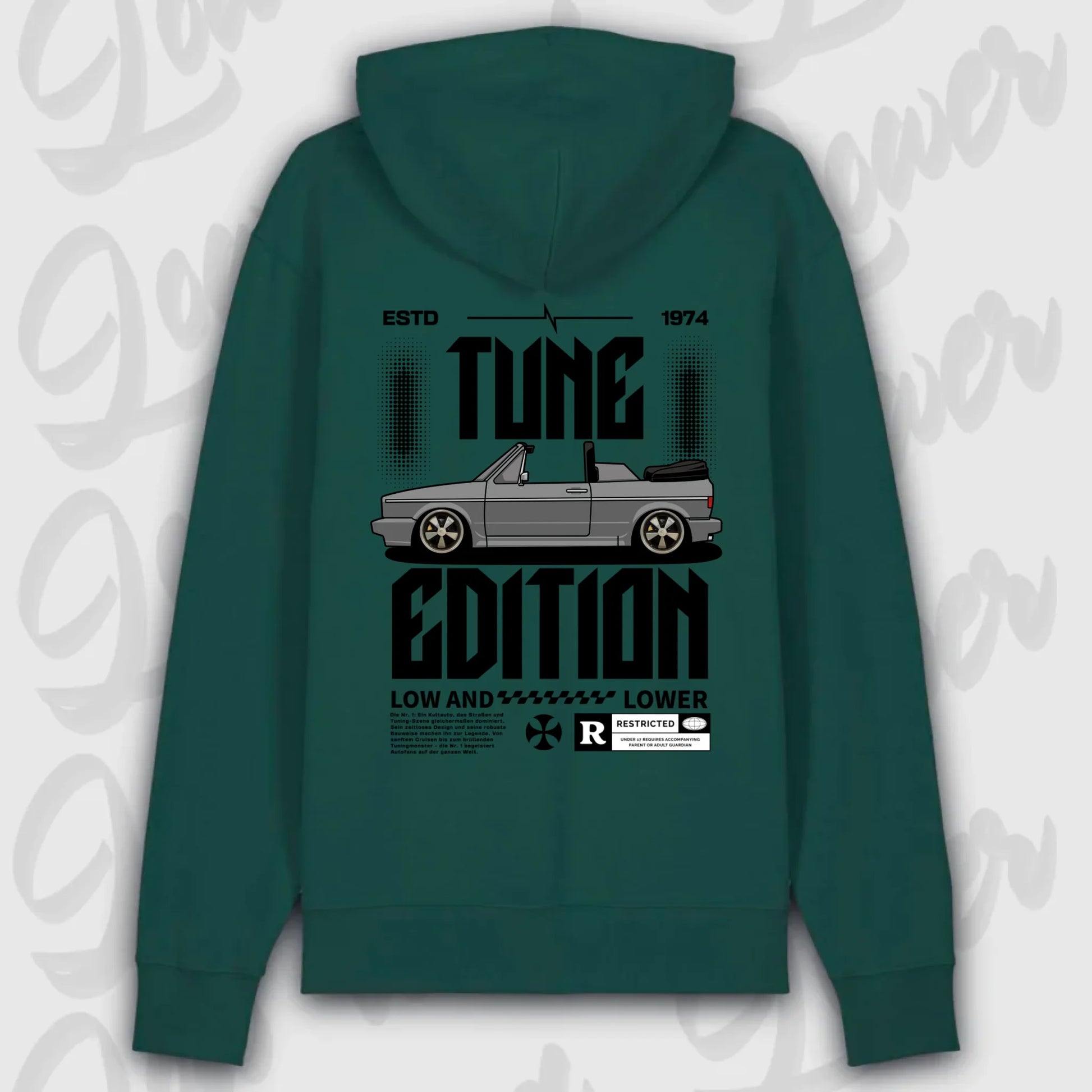 Golf 1 Cabrio Auto-Artwork auf Premium Hoodie