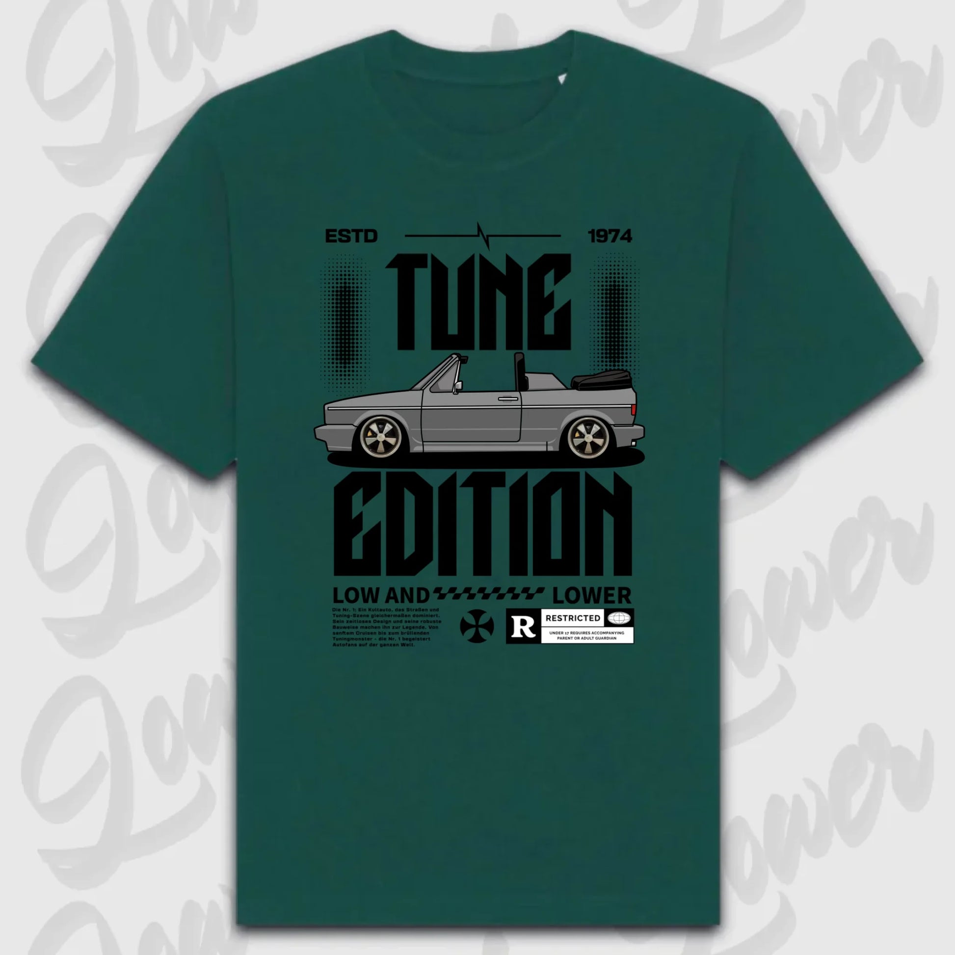 Golf 1 Cabrio Oversized T-Shirt Gruen Frontansicht