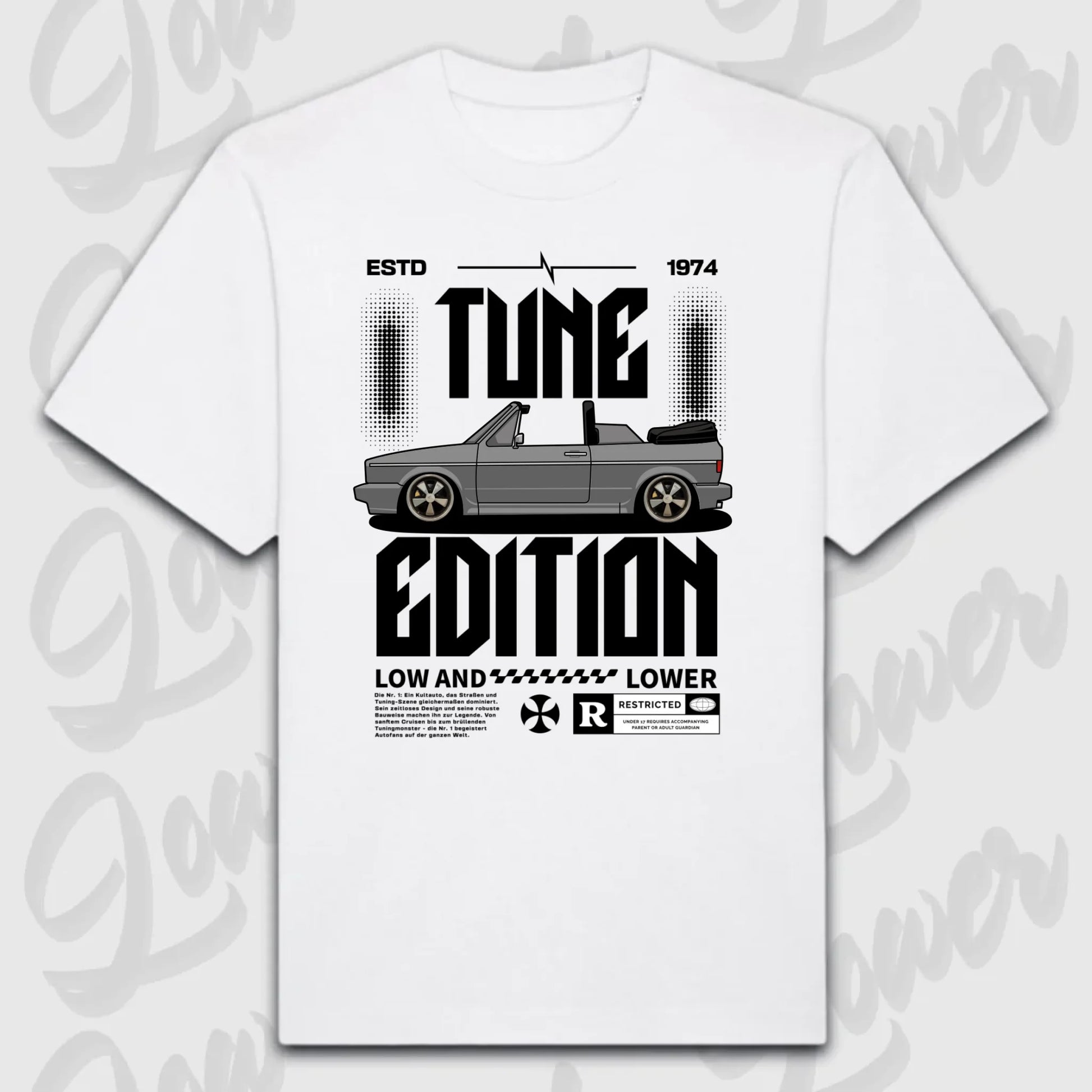 Golf 1 Cabrio Oversized T-Shirt Weiss Frontansicht
