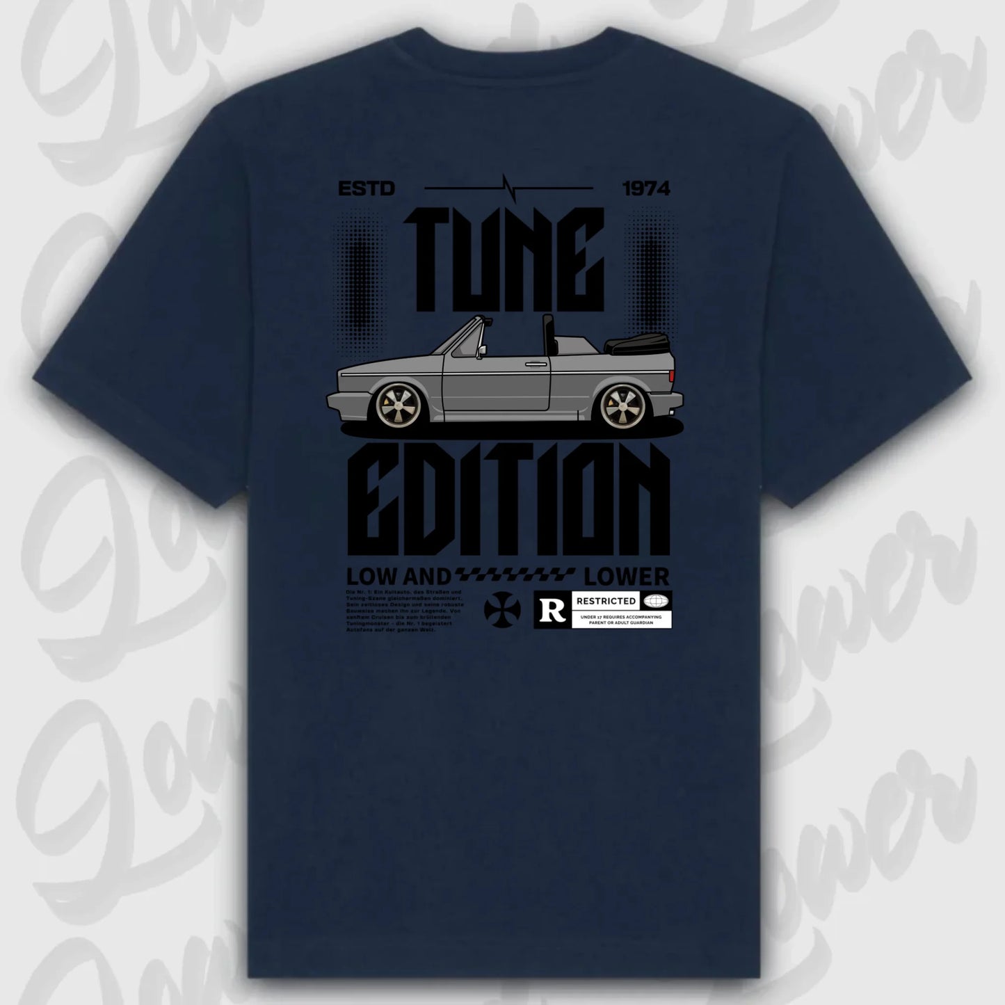 Golf 1 Cabrio Oversized T-Shirt Blau Rueckansicht