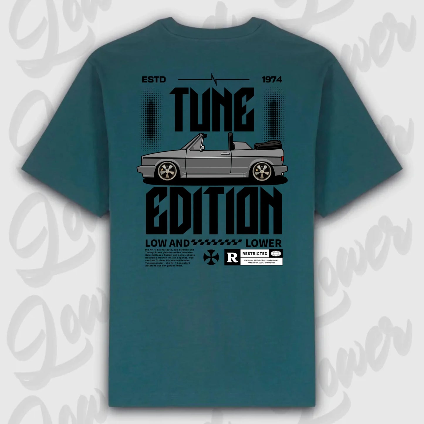 Golf 1 Cabrio Oversized T-Shirt Gruen Rueckansicht