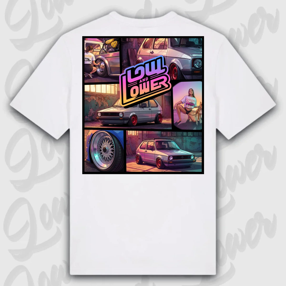 Mission Complete T-Shirt Weiss Rueckansicht personalisierbar