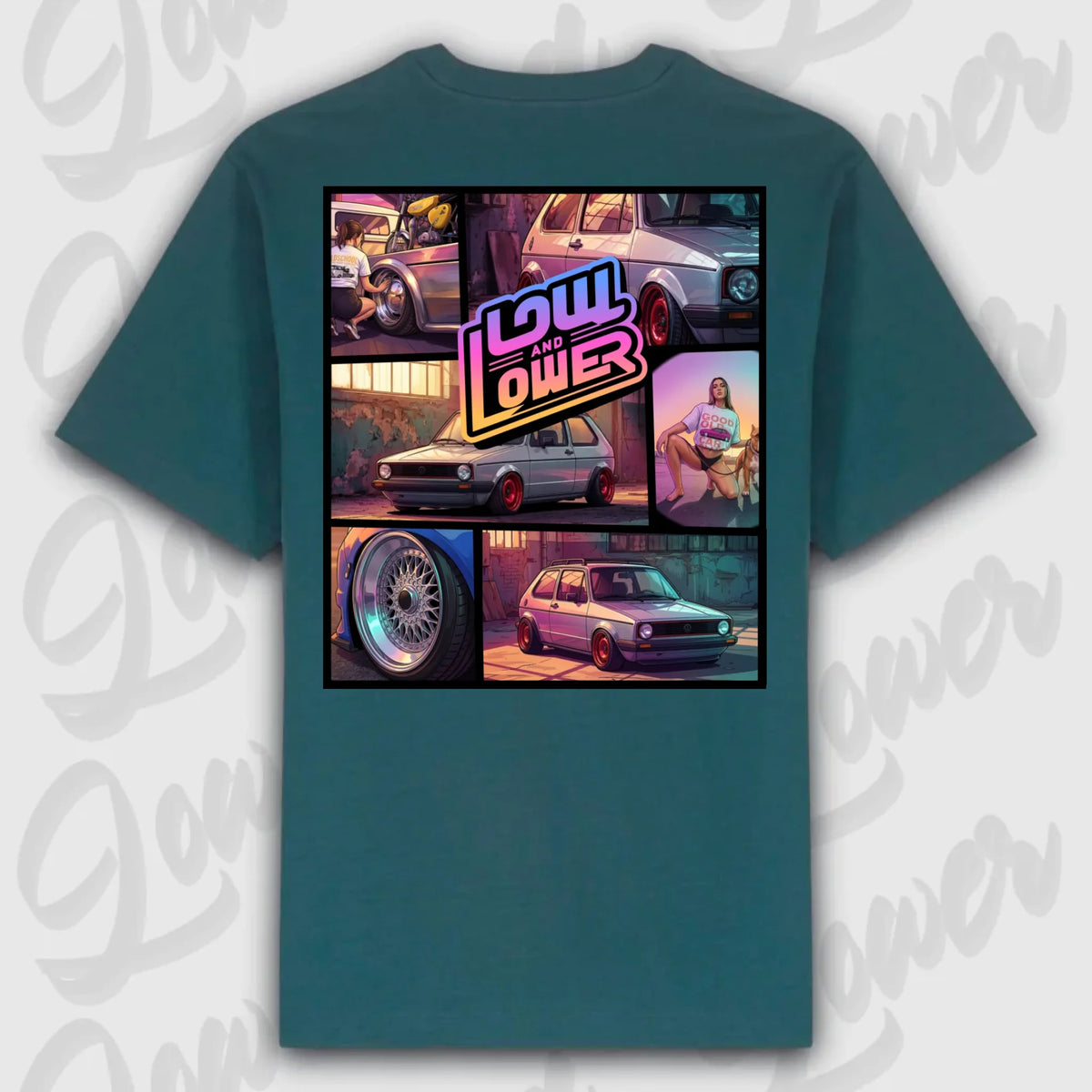 Mission Complete Oversized T-Shirt Gruen Rueckansicht