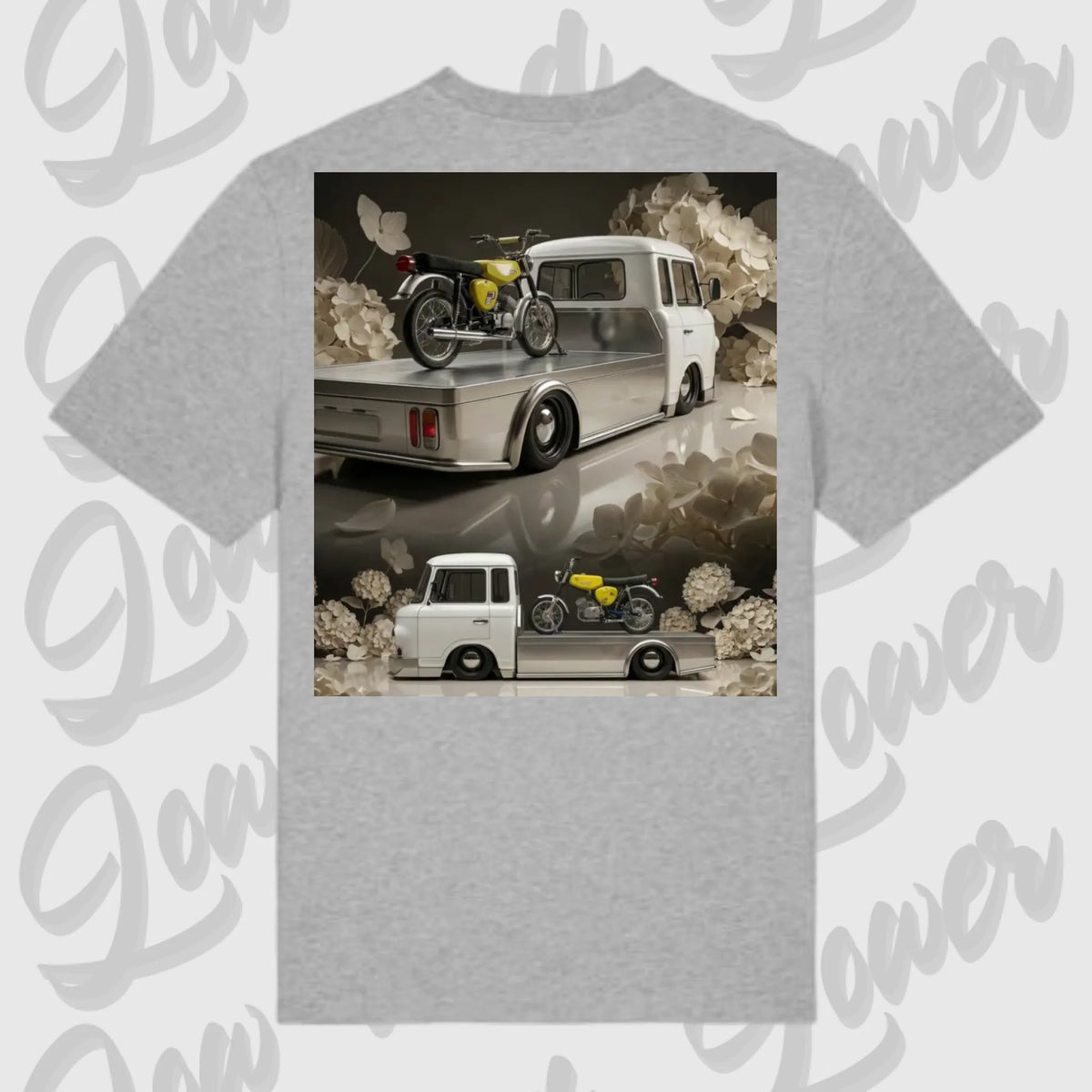 T-Shirt Tuning Cars, Personalisiert grau Rückseite, VW, B
