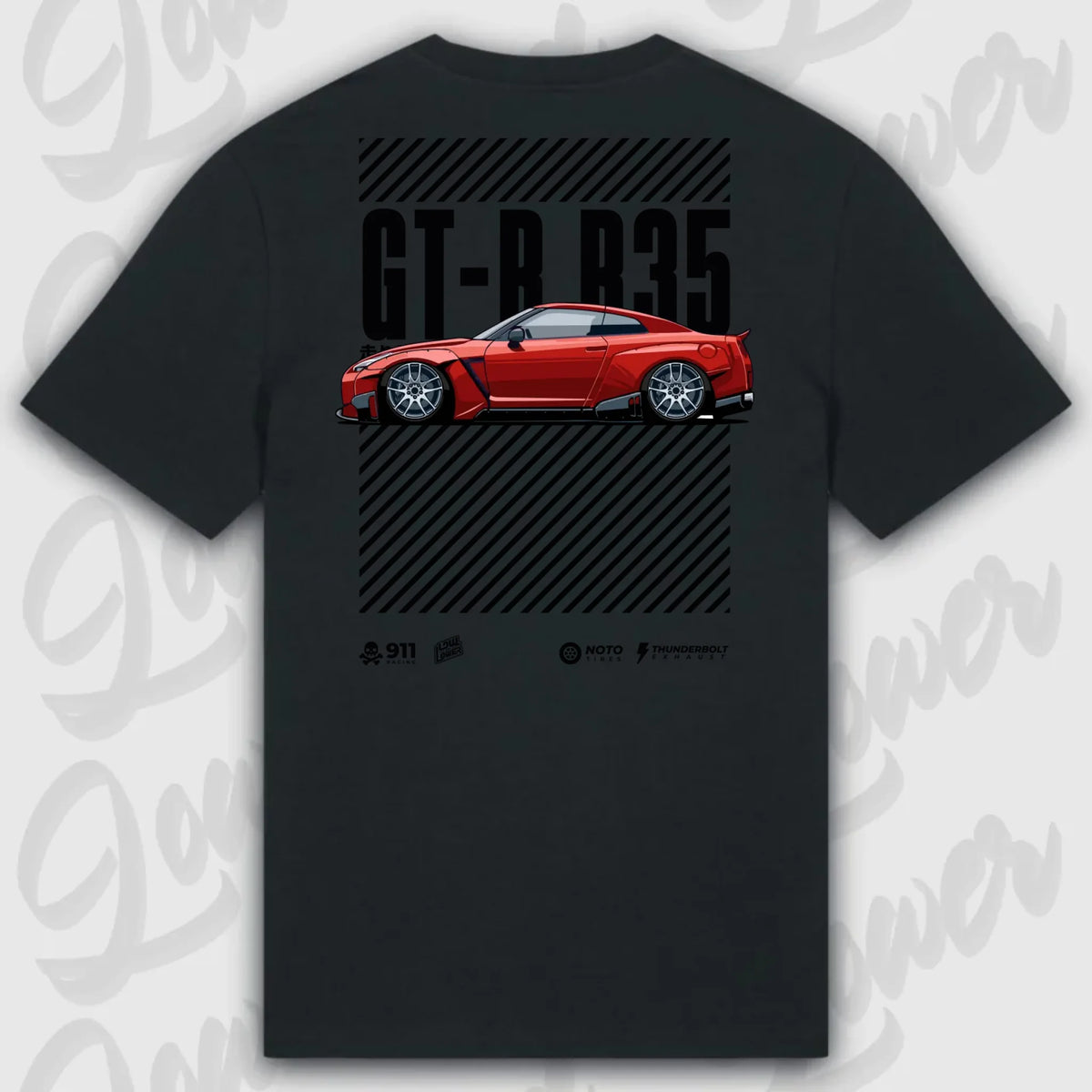 T-Shirt Tuning Cars, Personalisiert Schwarz Rückseite, VW, BMW, Audi, Mercedes, Autos