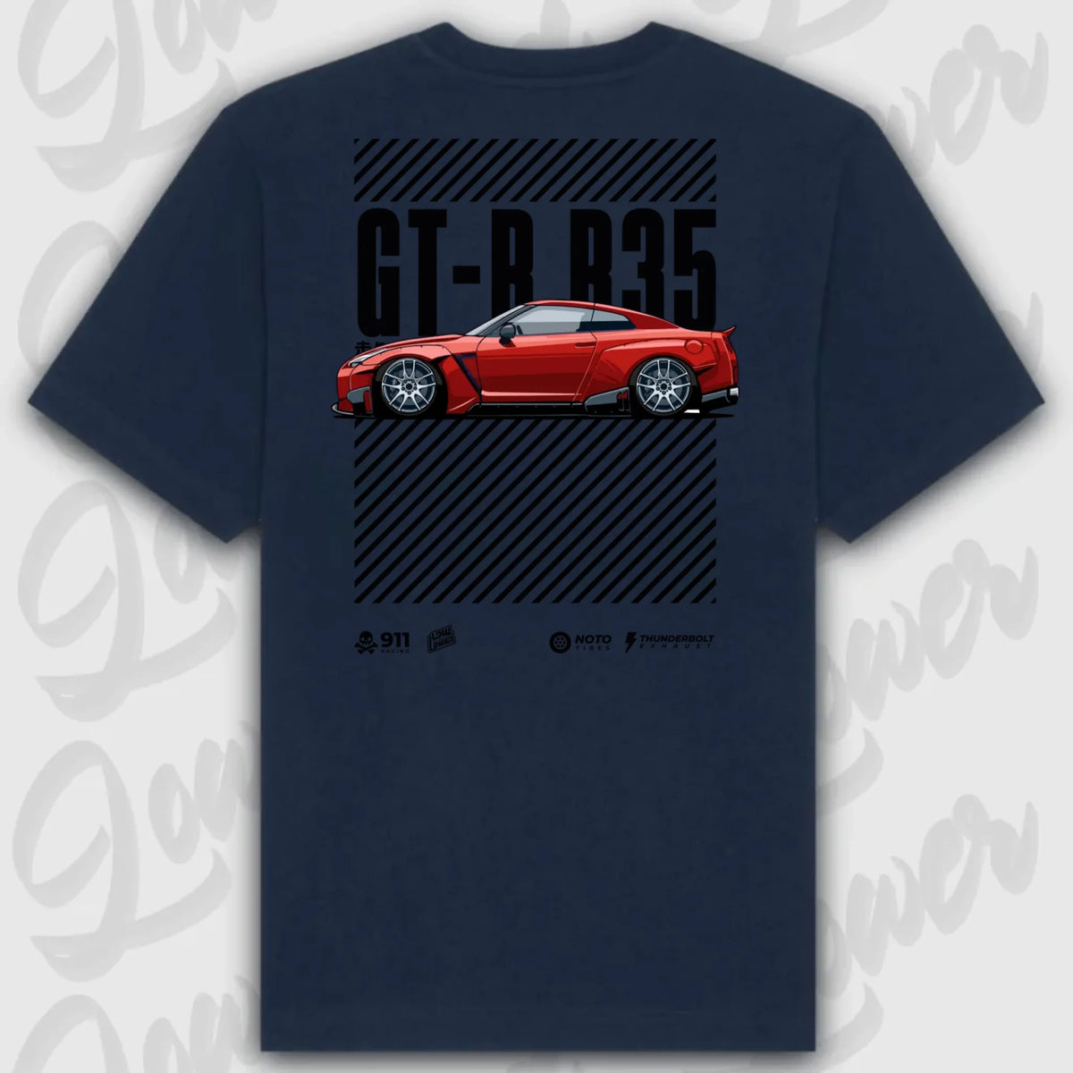 T-Shirt Tuning Cars, Personalisiert Blau Rückseite, VW, B