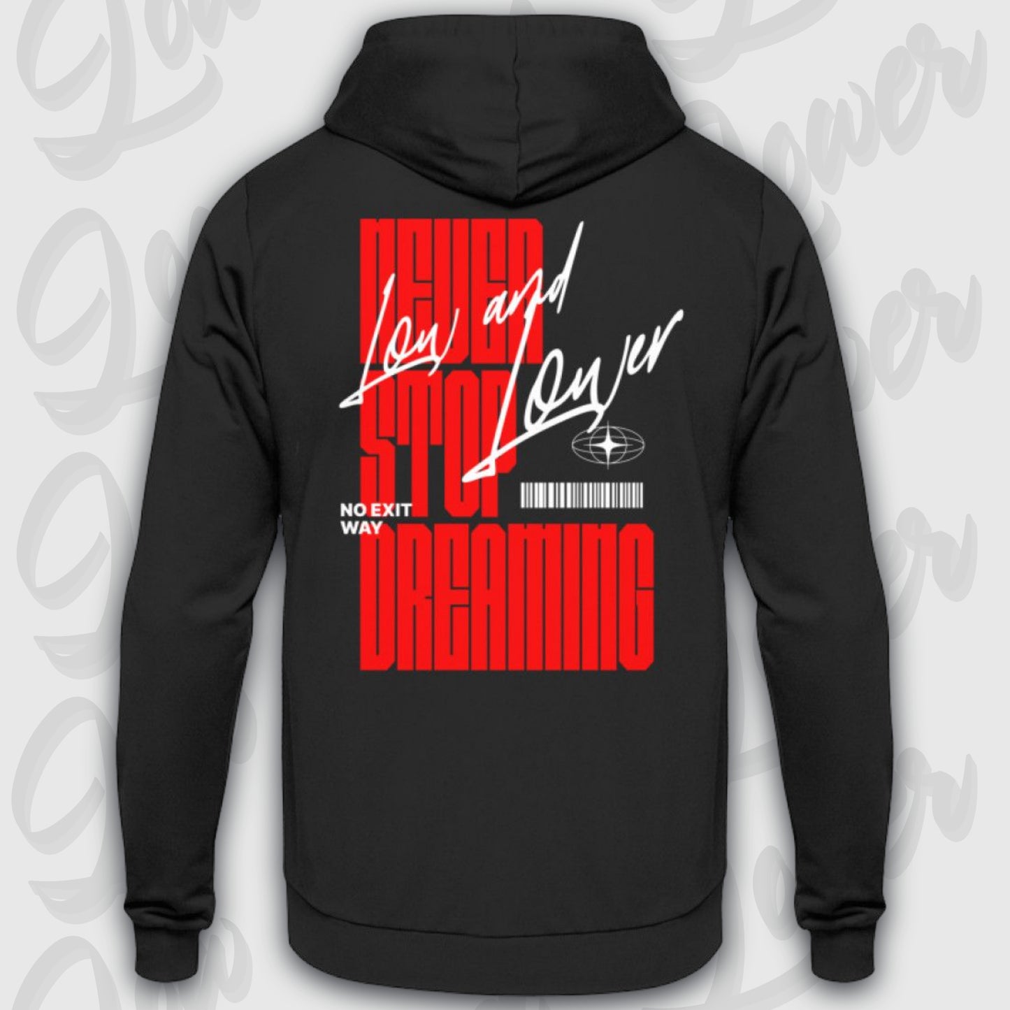 Standard Hoodie, Never Stop Dreaming Deep Black