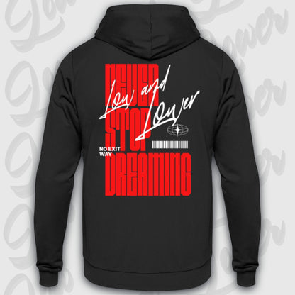 Standard Hoodie, Never Stop Dreaming Deep Black