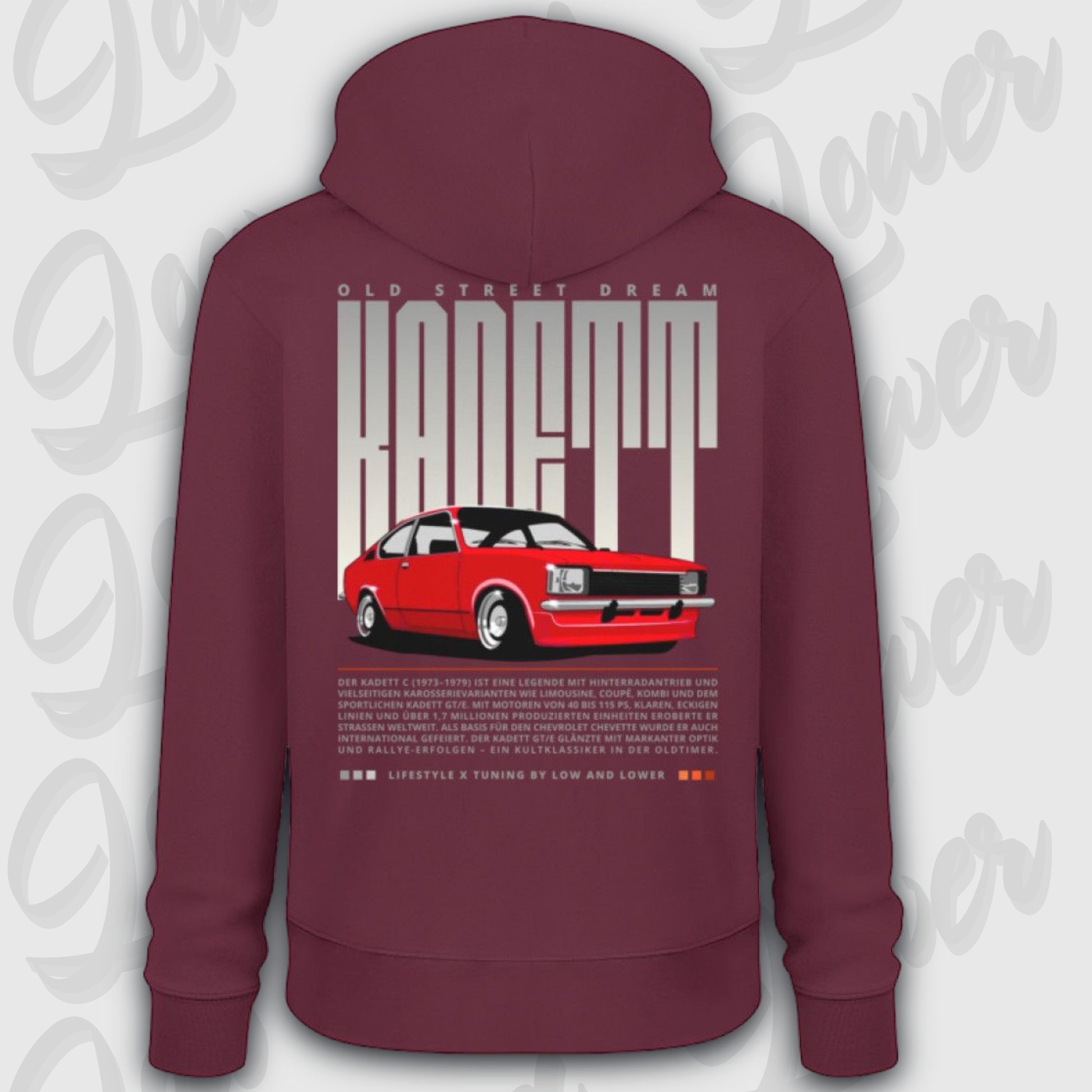 Premium Hoodie, Low Kadett Burgundy