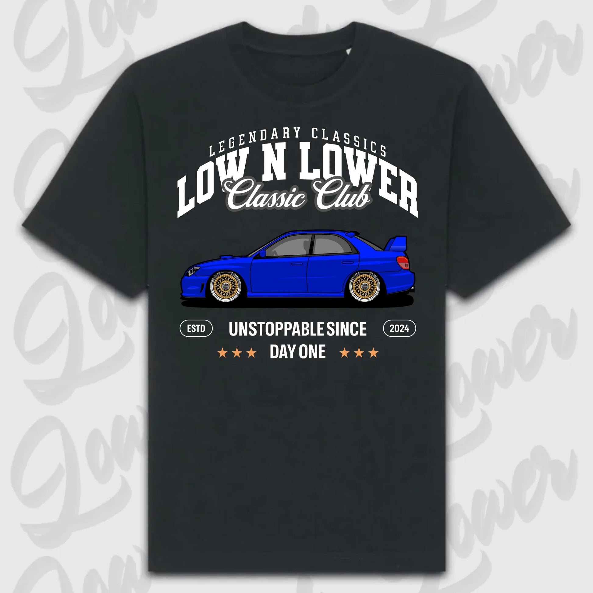 T-Shirt WRX 2. Gen - personalisiert Oversized T-Shirt ( Front Print ) Black, Geschenkidee Autofans